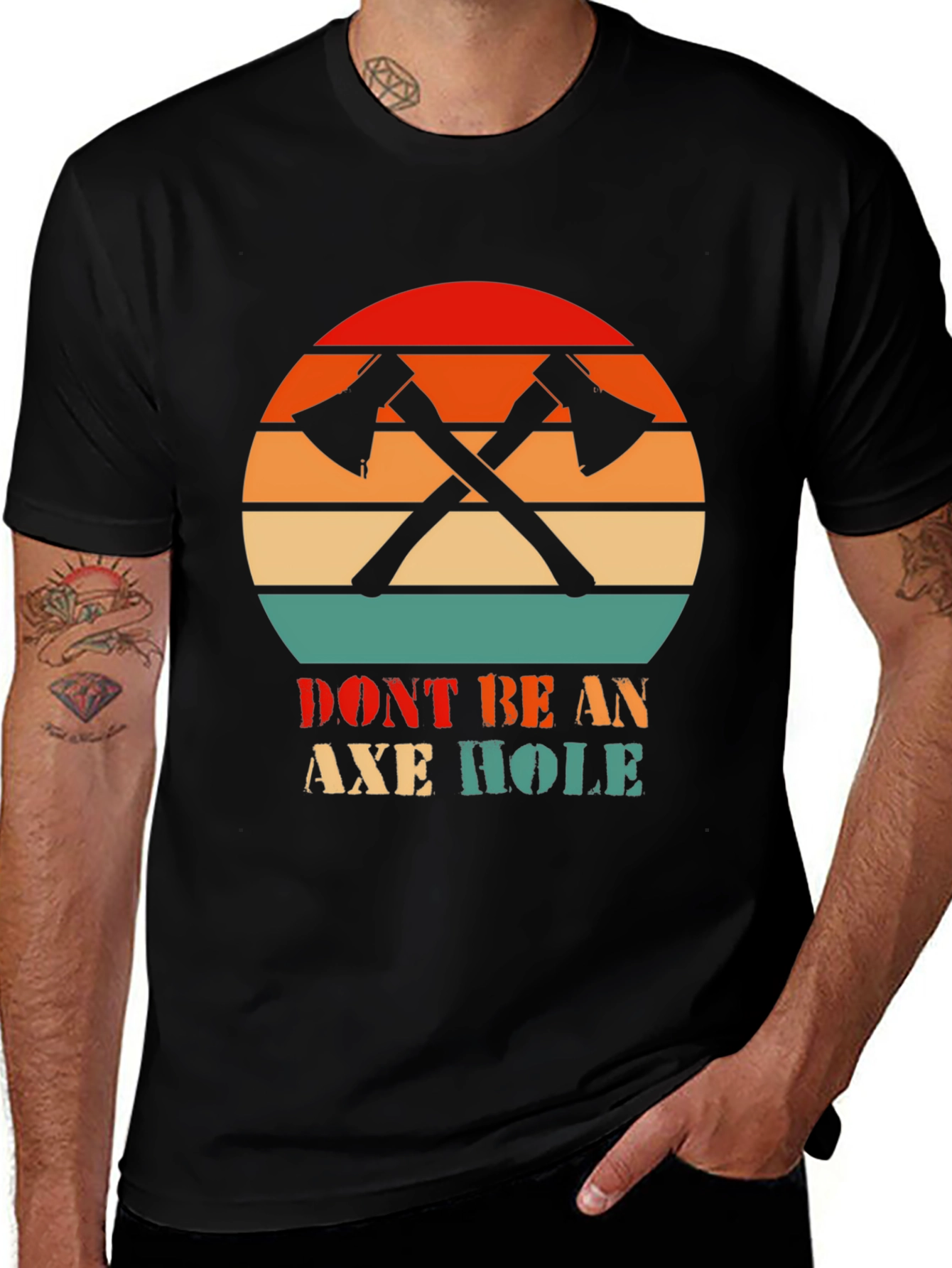 Variant 8 of Don't Be An Axe Hole T-Shirt - Retro Lumberjack Humor