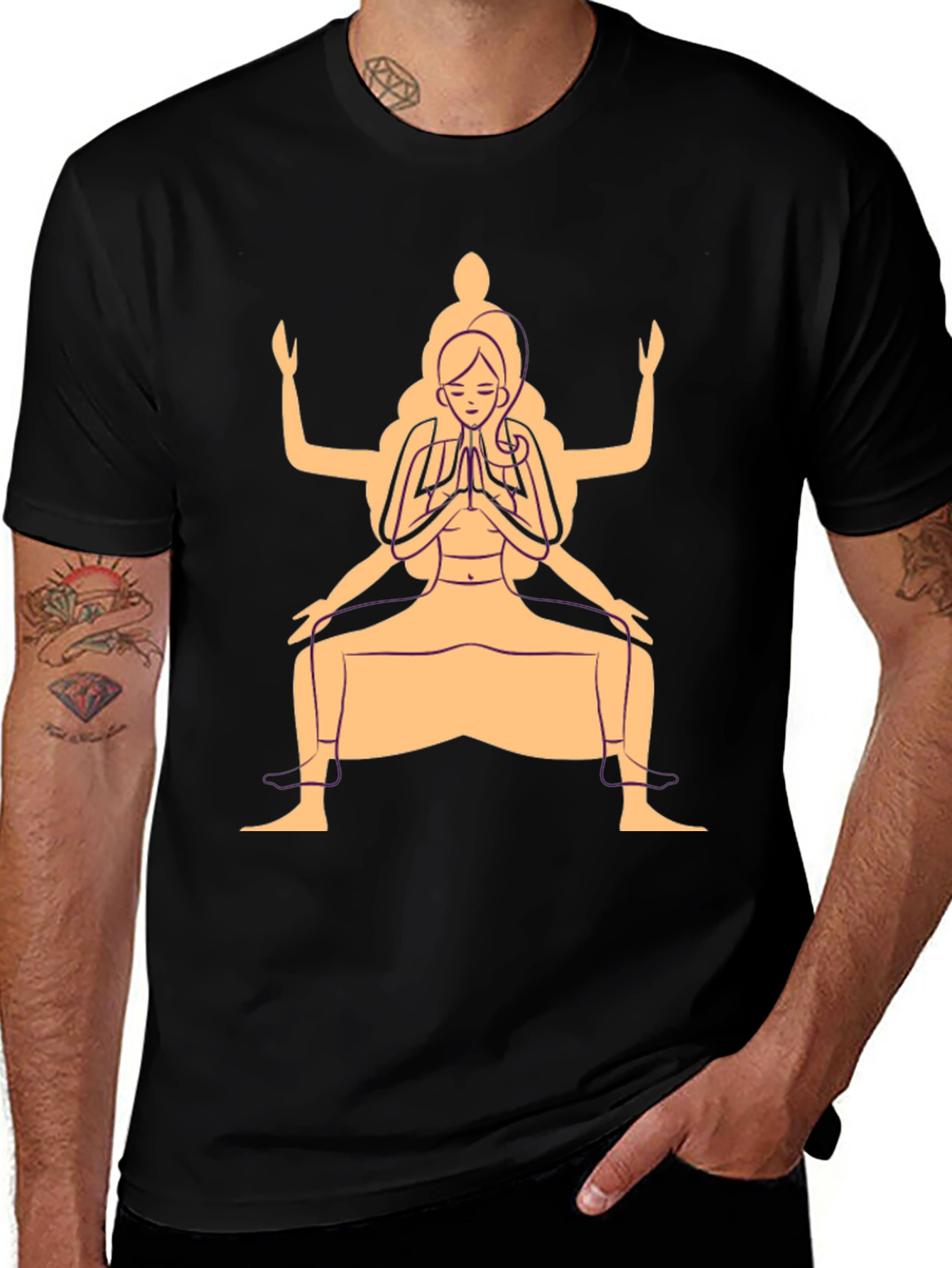 Variant 23 of Namaste Yoga Pose Graphic Tee - Relaxed Fit