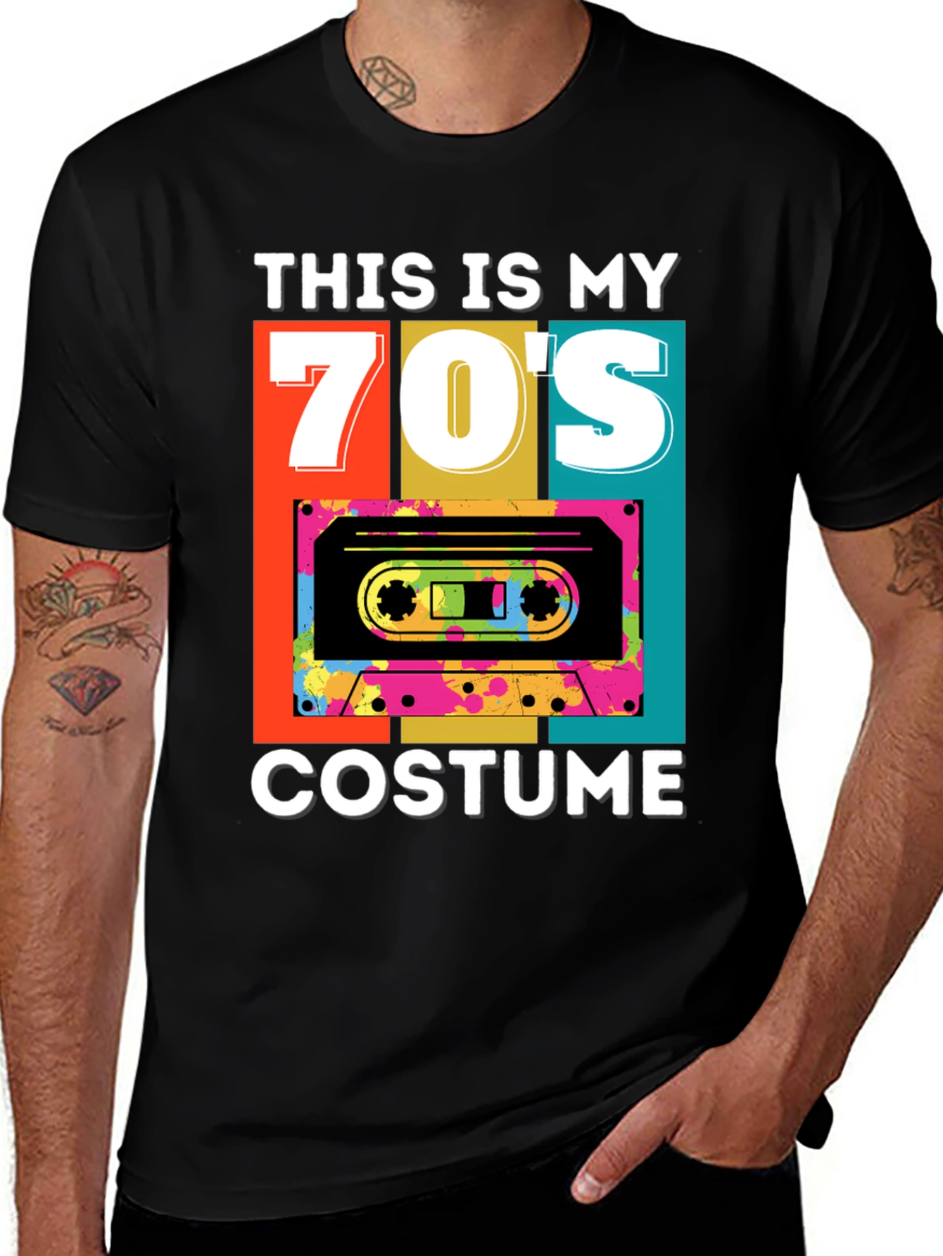 Variant 30 of Retro 70's Costume Cassette T-Shirt