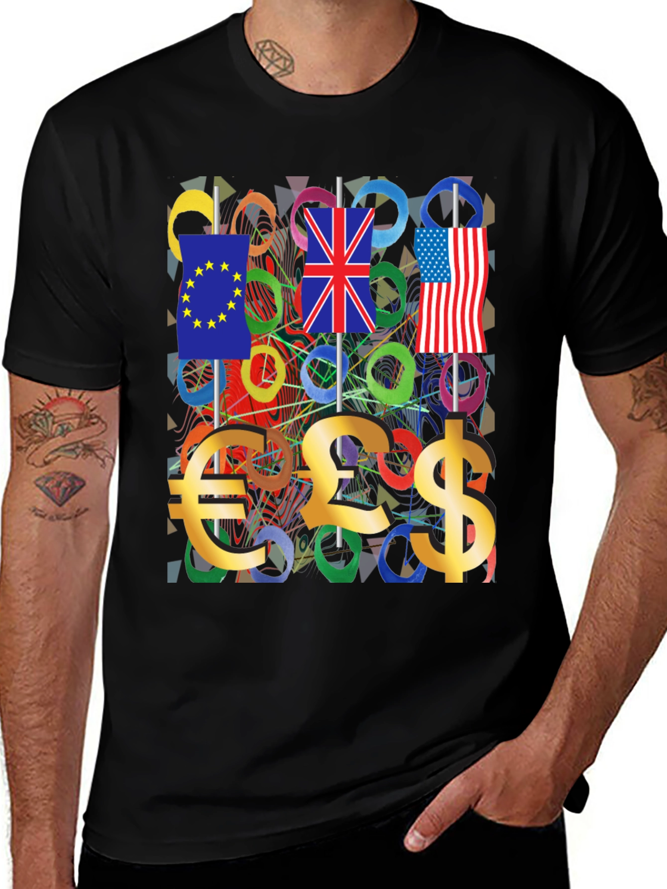 Global Finance T-Shirt - USA, UK, Euro