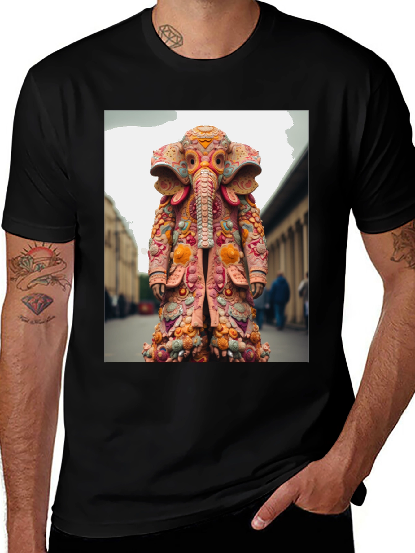 Variant 22 of Elephant Art Graphic Tee - Unique Print Shirt