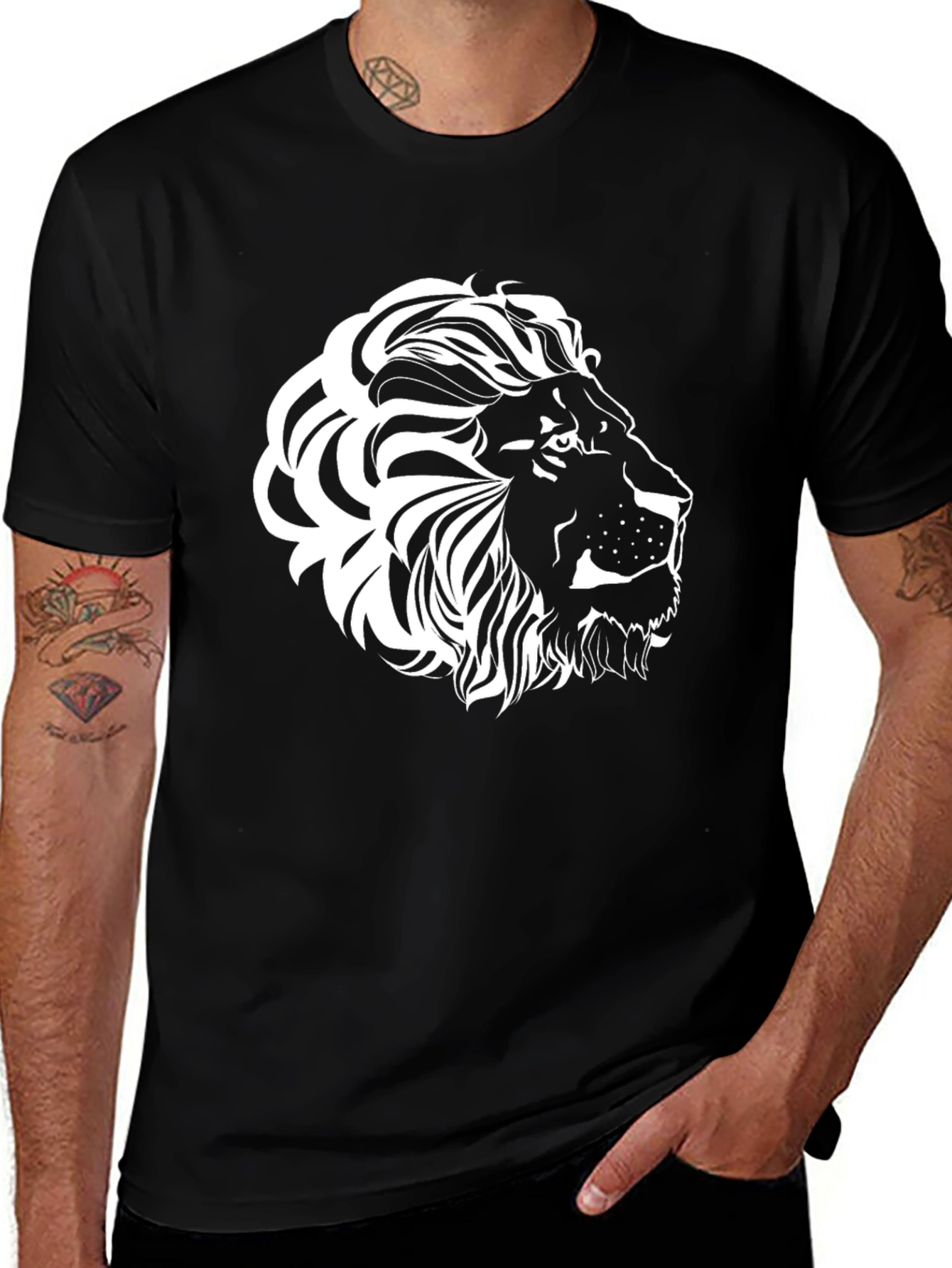 Variant 27 of Black Lion Graphic Tee - Bold Style