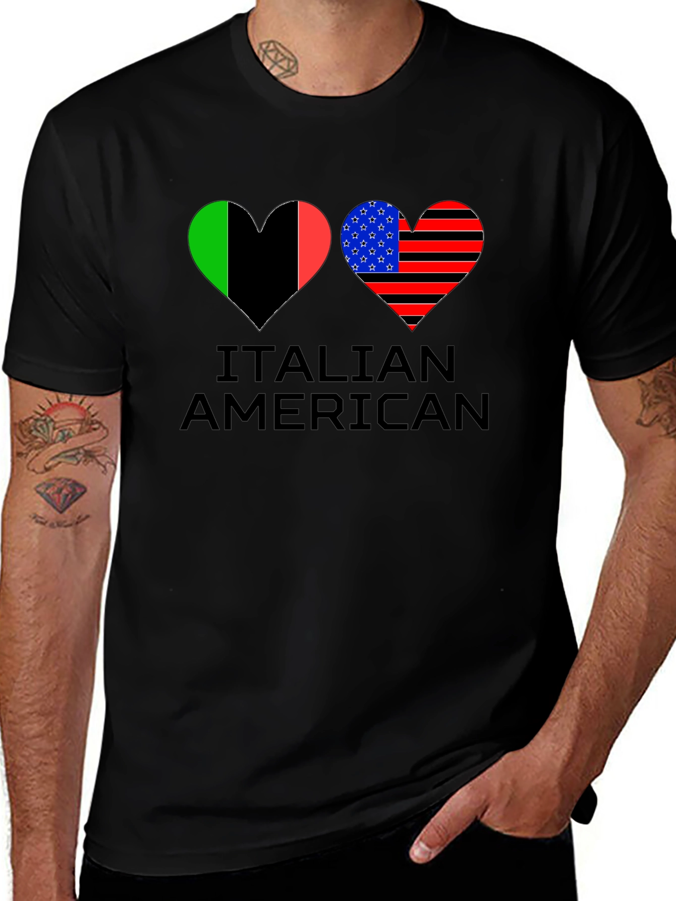Italian American Pride Heart T-Shirt