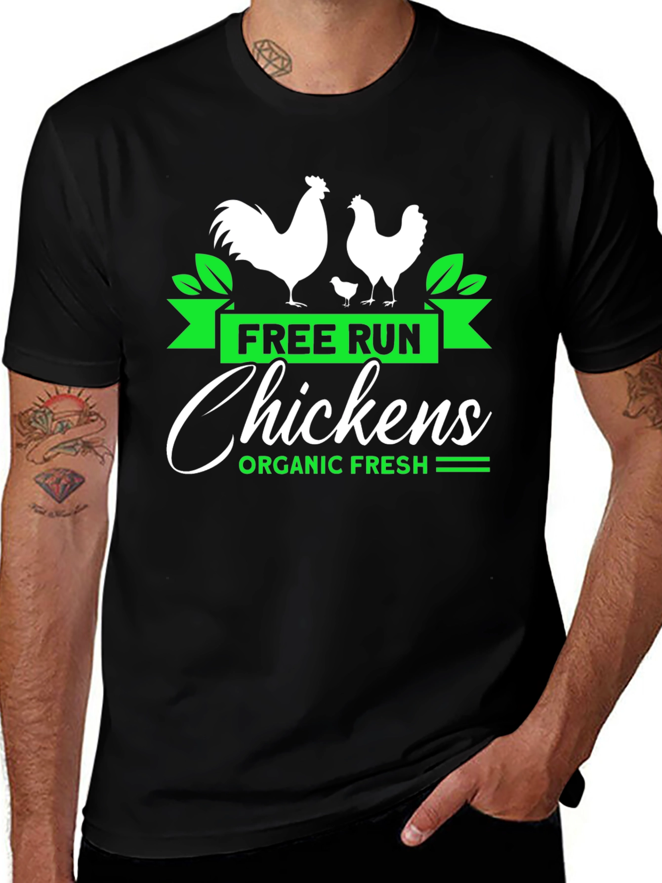 Free Run Chickens Organic Fresh Graphic Tee