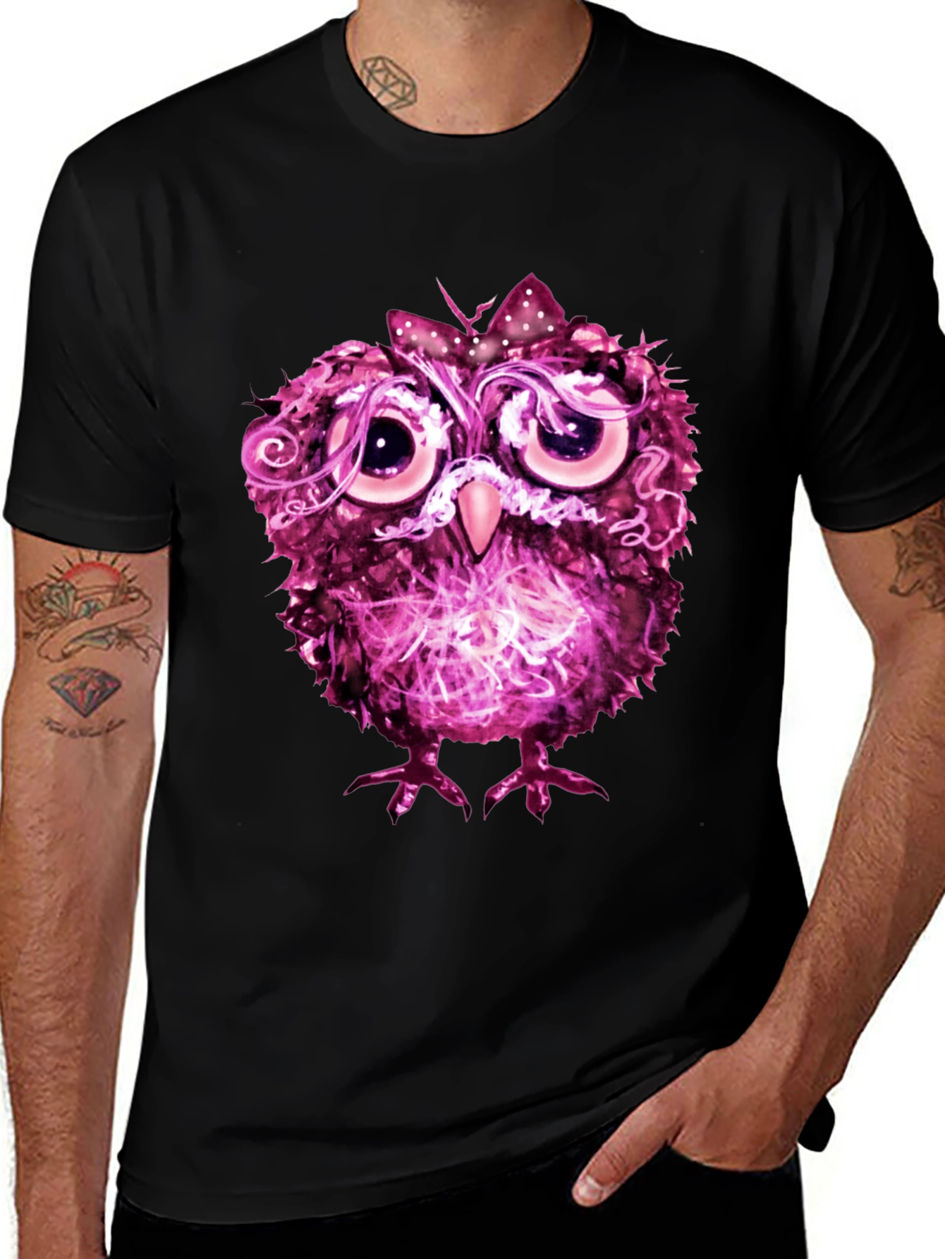 Variant 26 of Pink Owl Graphic Print Tee