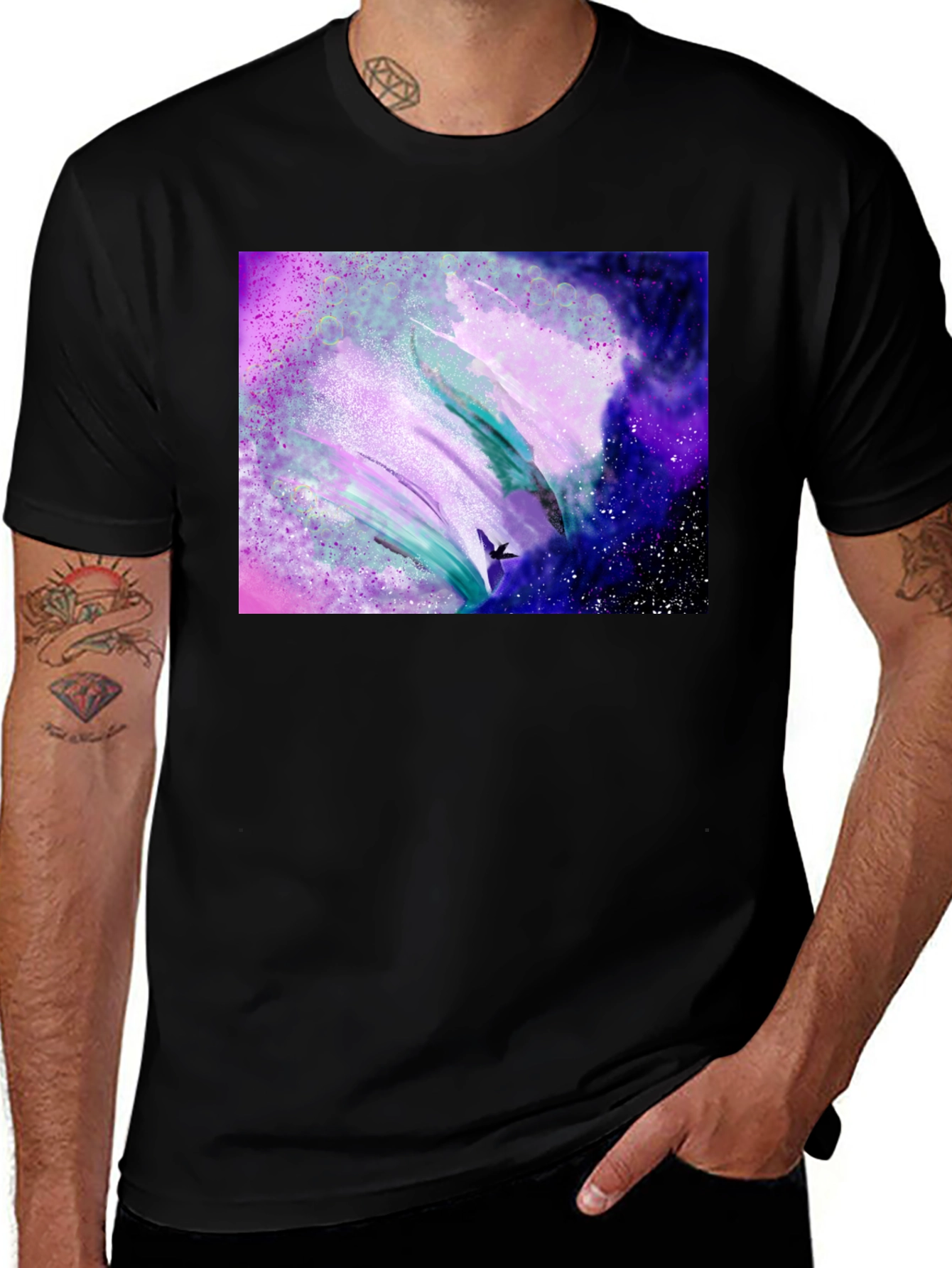 Variant 9 of Abstract Galaxy T-Shirt - Artistic Black Tee