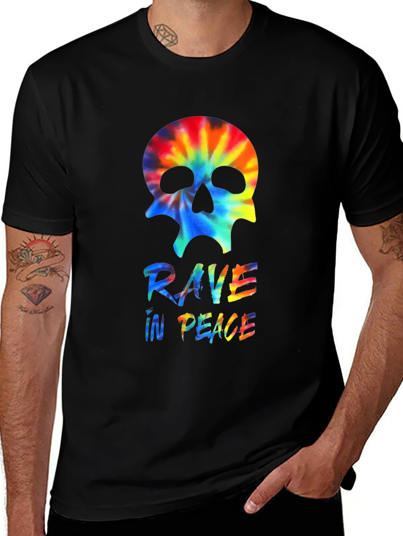 Variant 4 of Rave In Peace Tie Dye Skull Graphic T-Shirt
