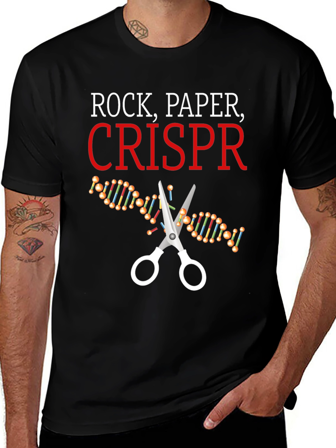 Rock Paper CRISPR T-Shirt - Gene Editing Tee