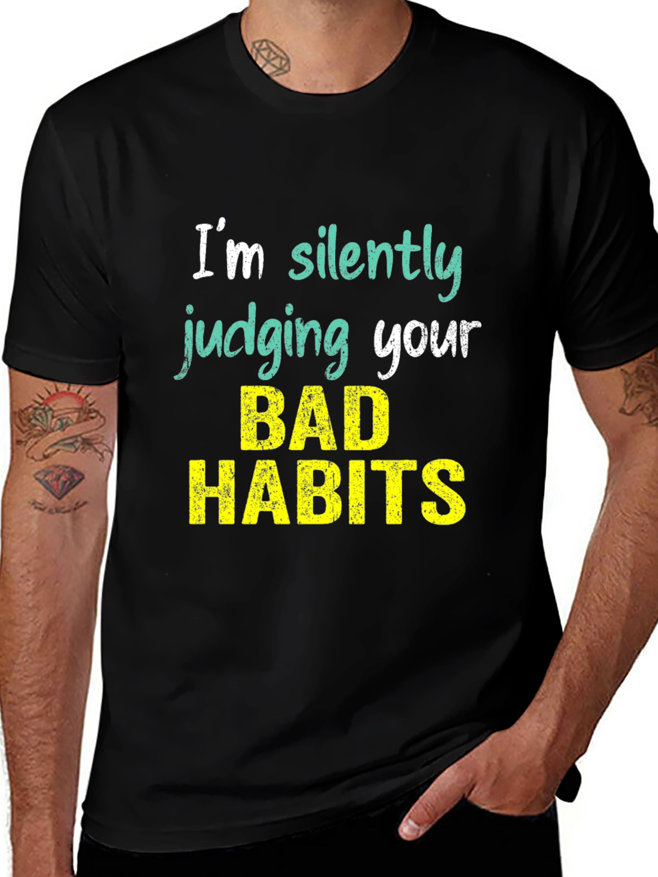 Variant 28 of Silently Judging Bad Habits Graphic Tee