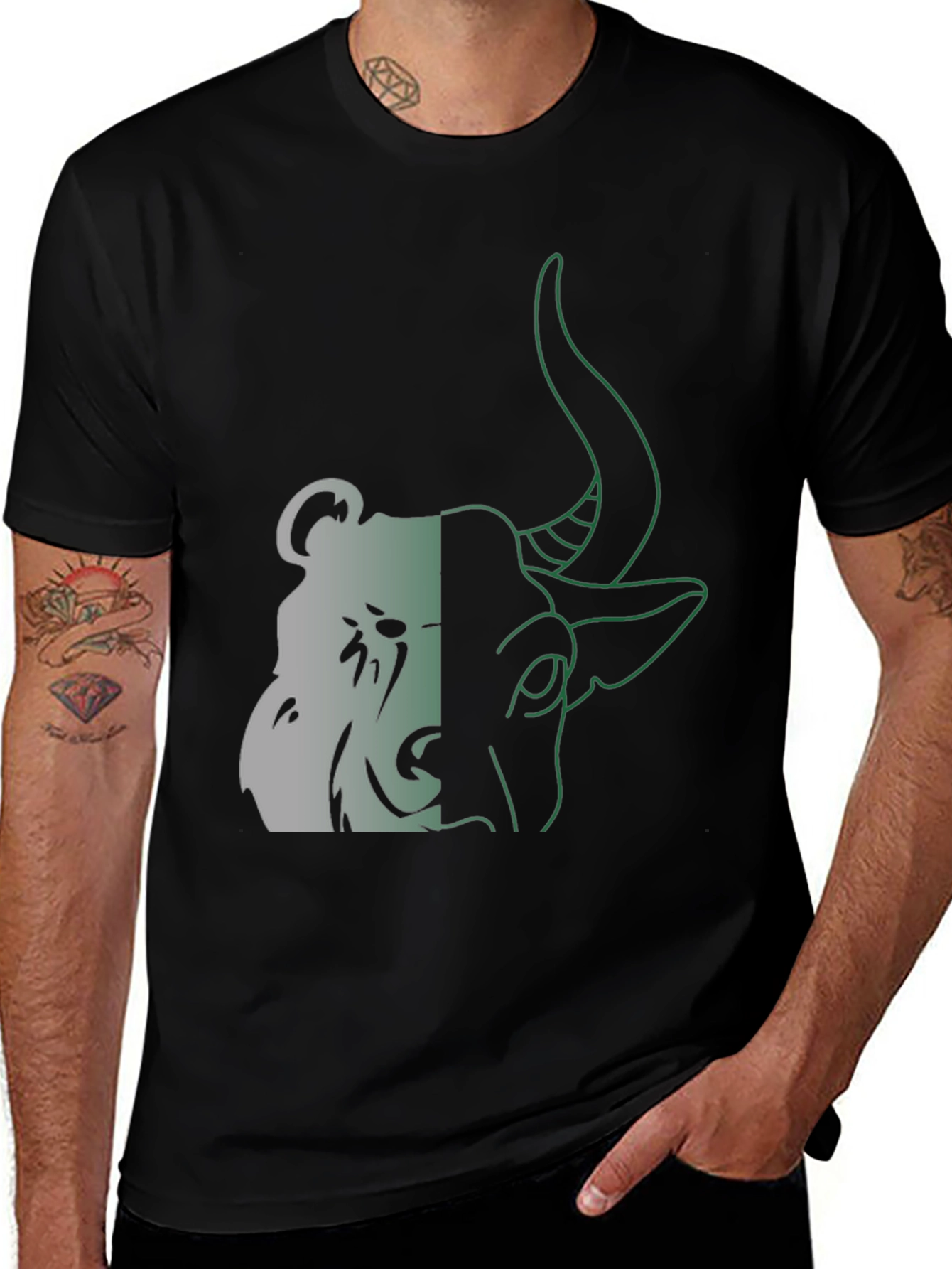 Variant 25 of Bear and Bull Graphic Tee
