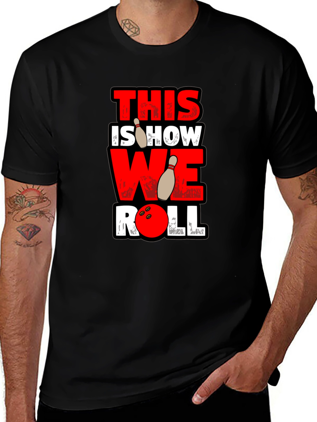 Variant 10 of This is How We Roll Bowling Graphic Tee