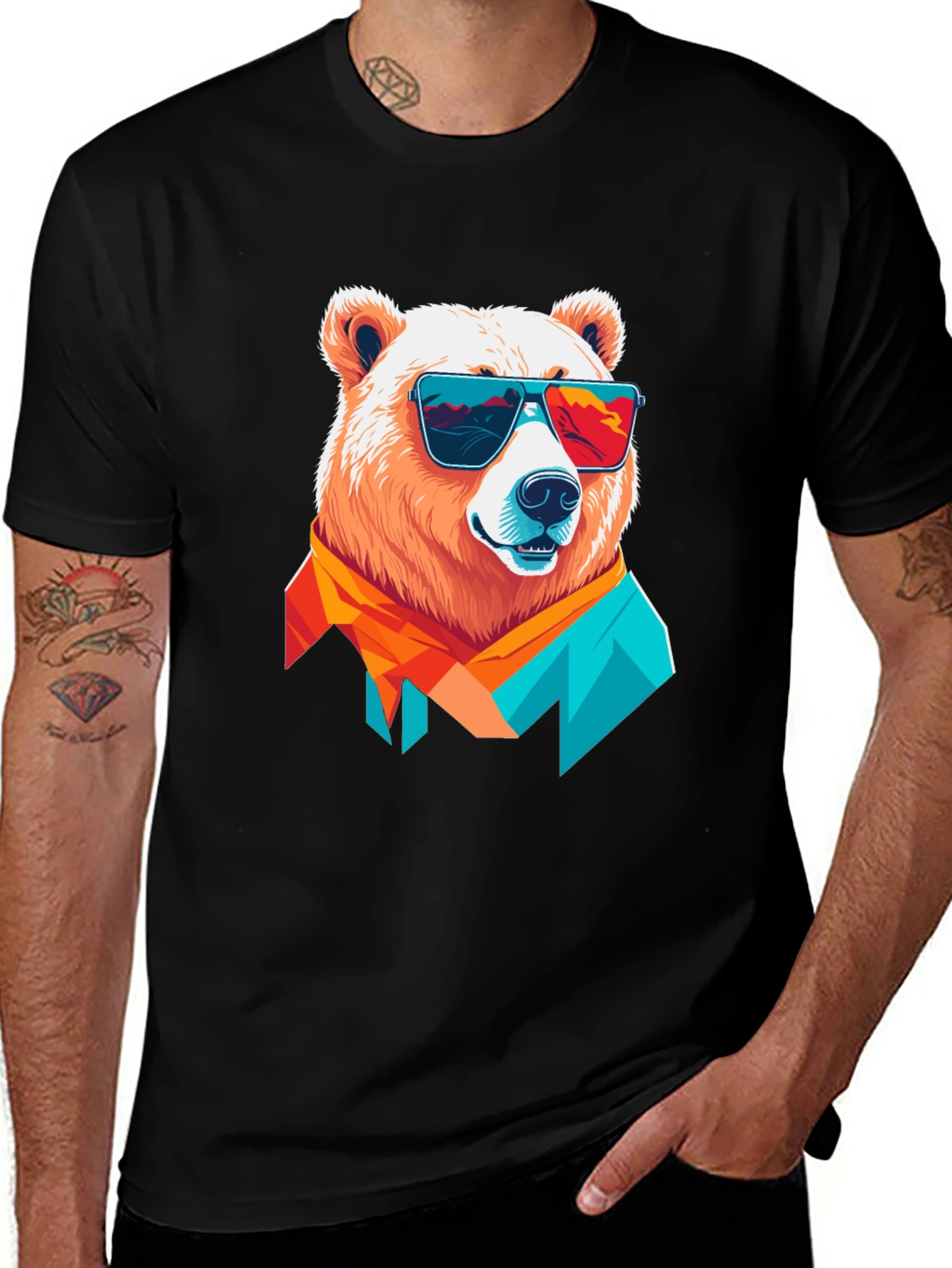 Variant 22 of Cool Bear Graphic T-Shirt - Men's Black Tee