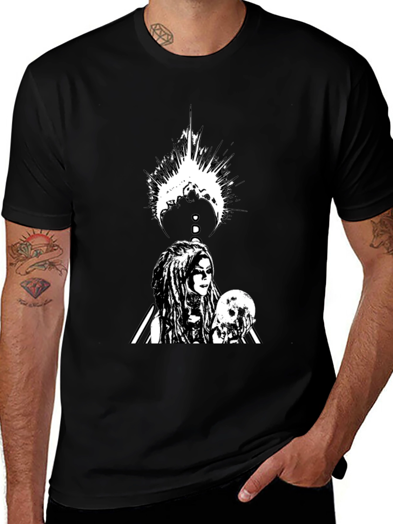 Variant 10 of Gothic Warrior Graphic Black T-Shirt