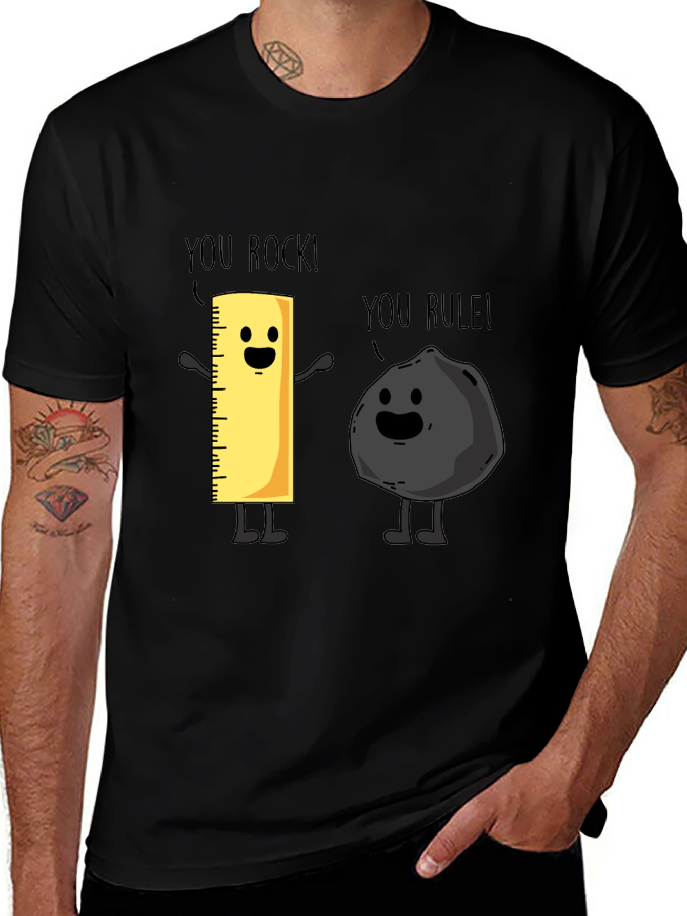 Variant 11 of Funny You Rock You Rule T-Shirt Black