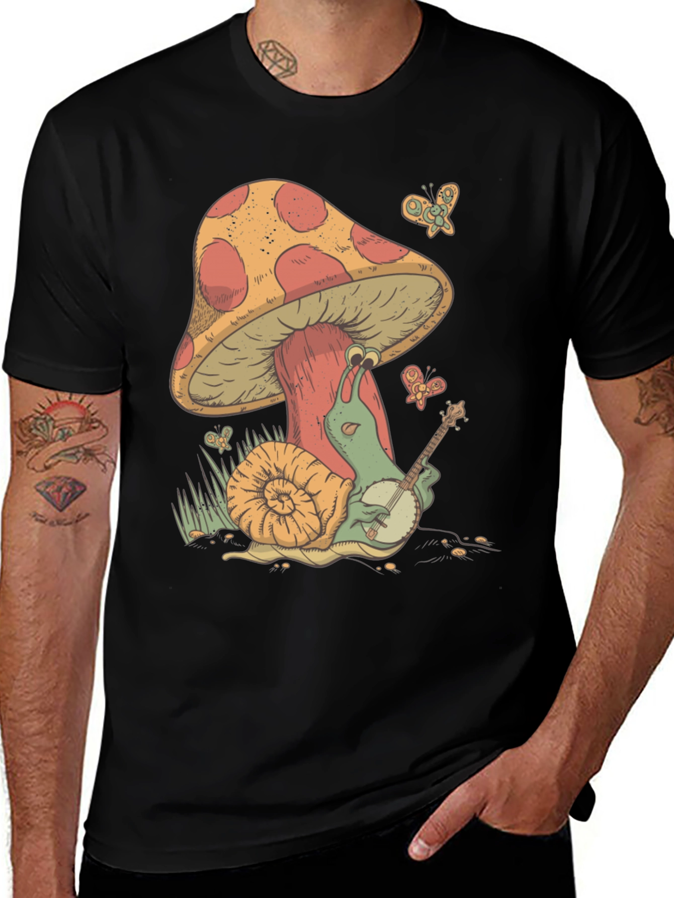 Variant 7 of Mushroom Snail Banjo T-Shirt
