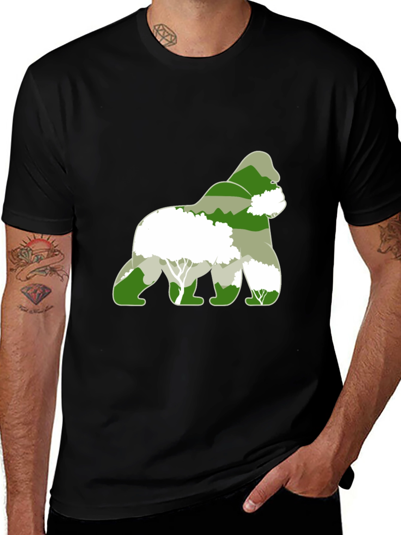Variant 25 of Gorilla Forest Graphic T-Shirt - Eco Friendly Design