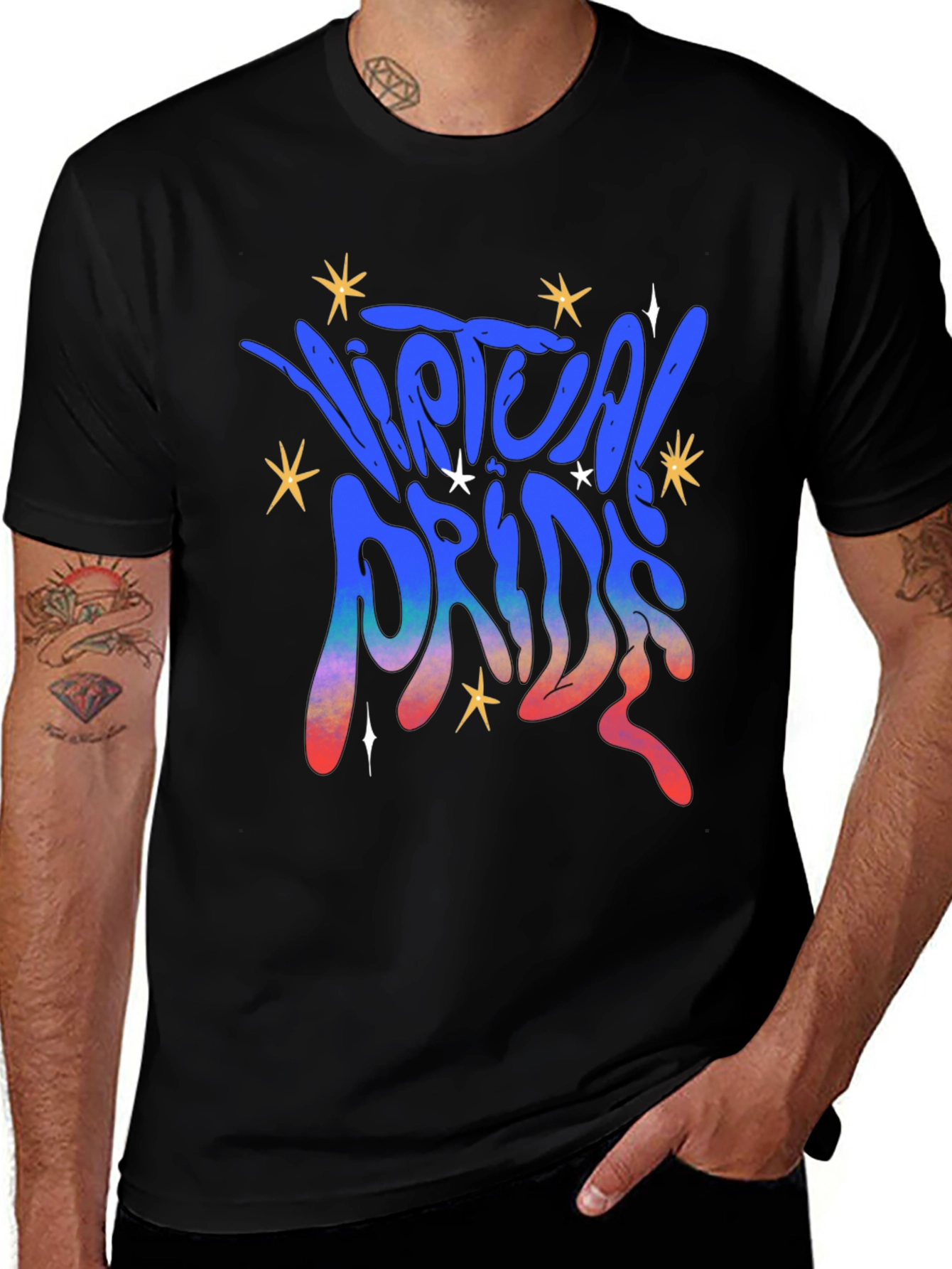 Variant 4 of Virtual Pride Graphic Tee - Black Unisex T-Shirt