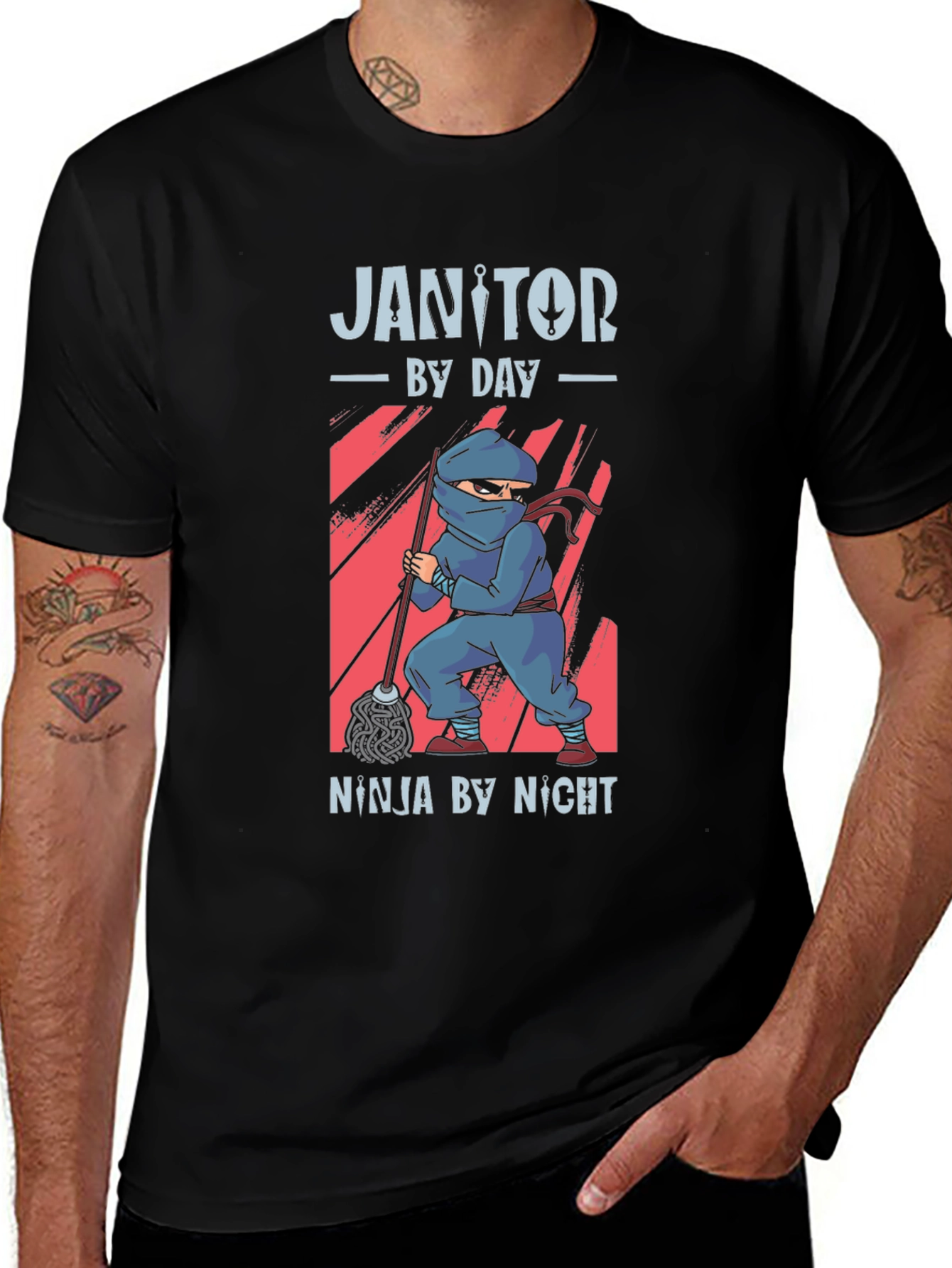 Variant 13 of Janitor by Day Ninja by Night Black T-Shirt