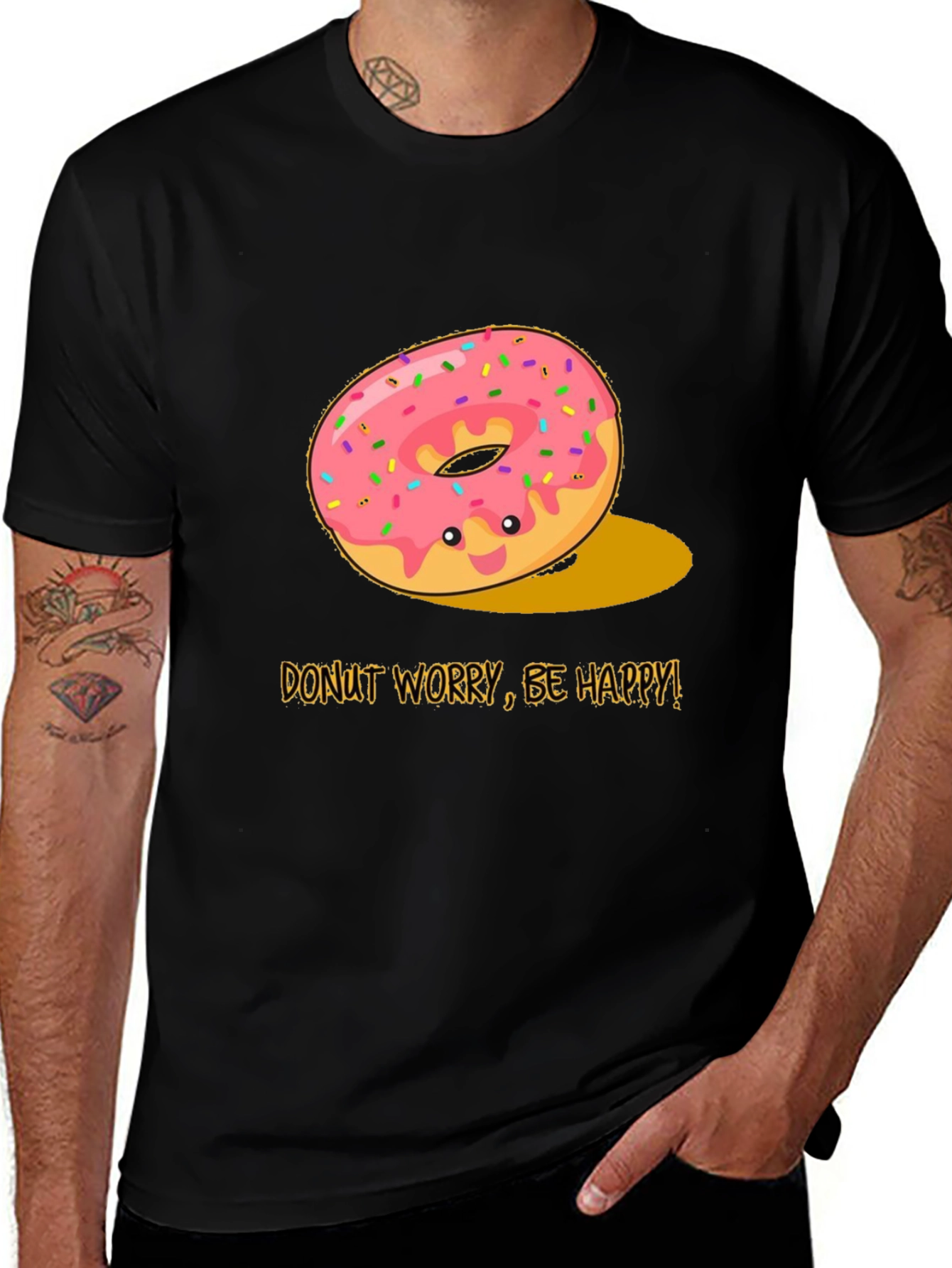 Variant 18 of Donut Worry Be Happy Graphic Tee