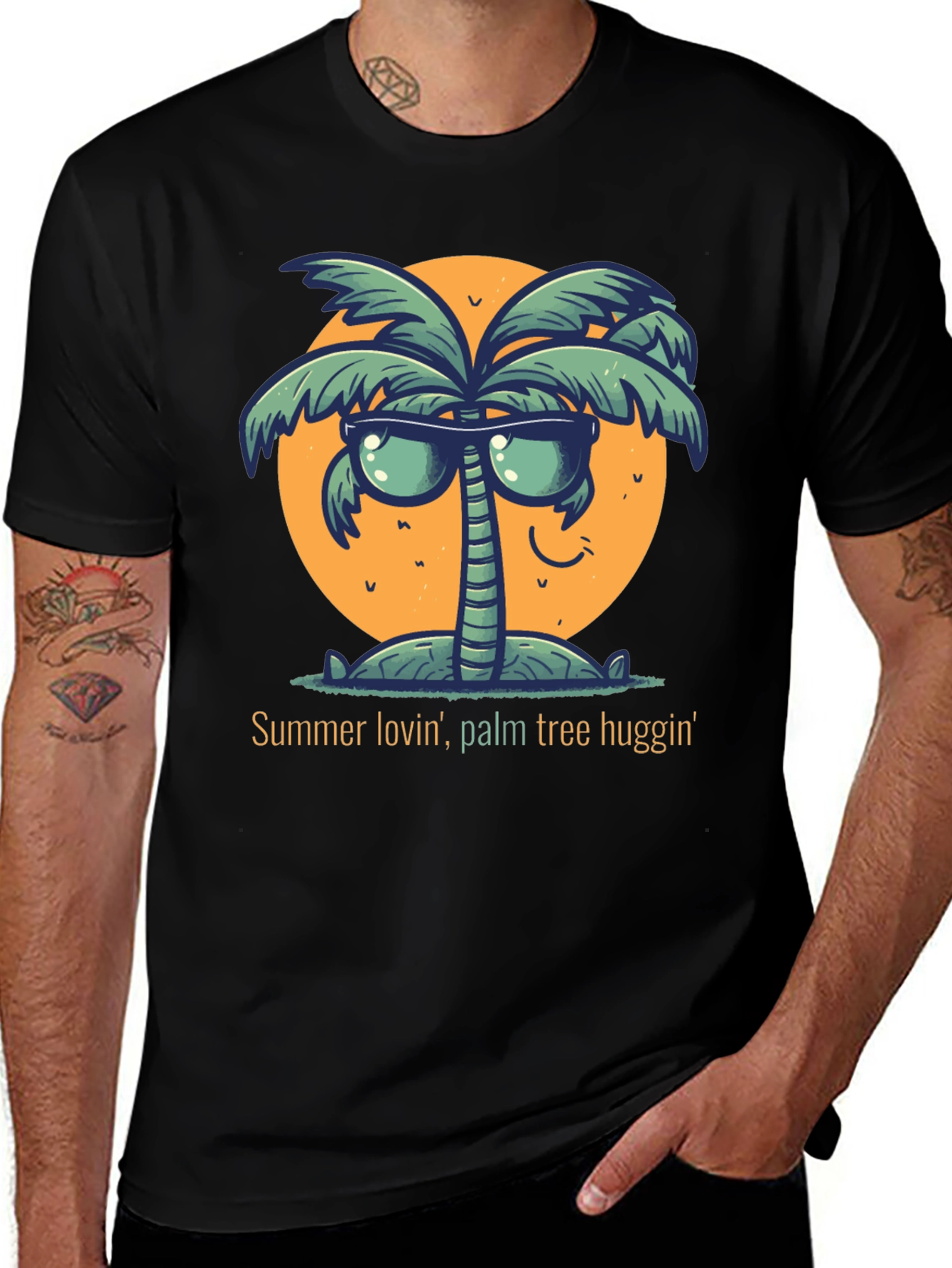 Variant 7 of Summer Lovin' Palm Tree Huggin' T-Shirt