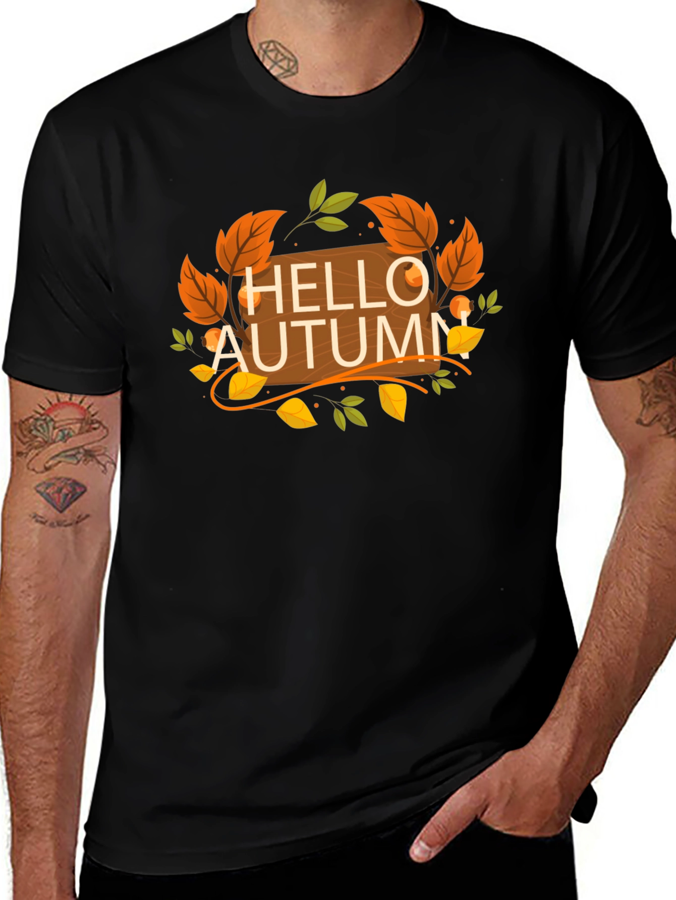 Variant 19 of Hello Autumn T-Shirt - Fall Season Graphic Tee