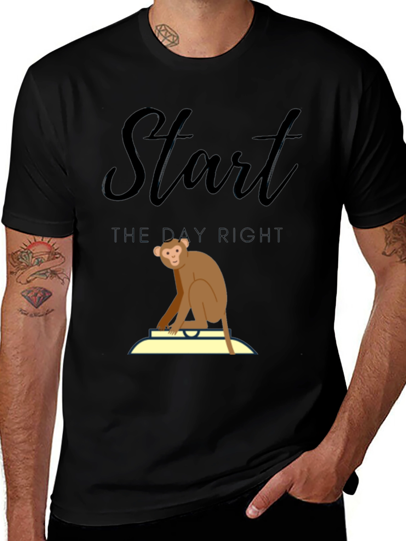 Variant 15 of Start the Day Right Monkey T-Shirt