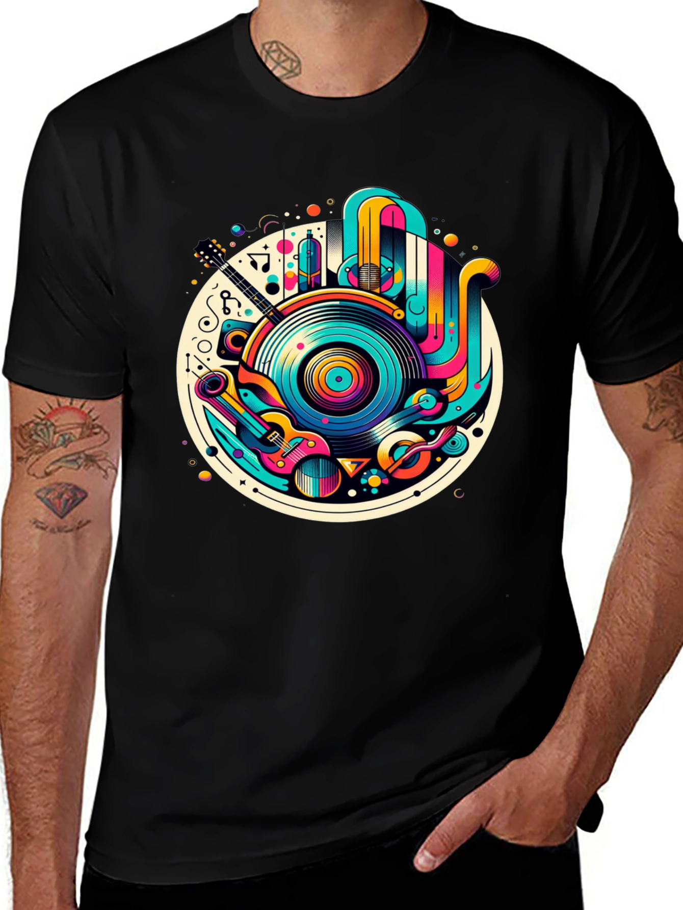 Variant 24 of Retro Music Graphic T-Shirt - Colorful Vinyl Record Tee