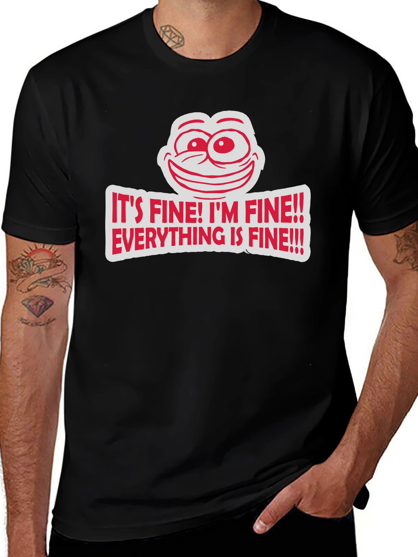 Variant 30 of It's Fine Graphic Tee - Humorous Comfort