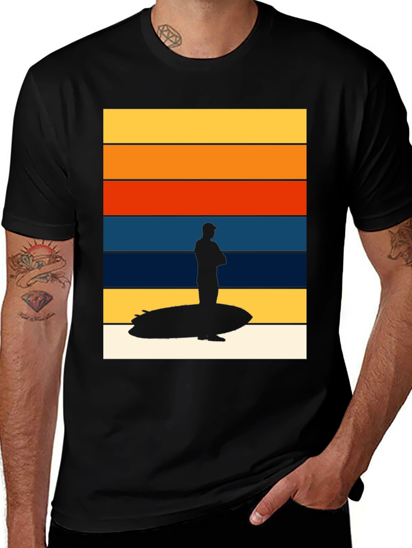 Variant 16 of Retro Surfer T-Shirt: Vintage Surfboard Tee