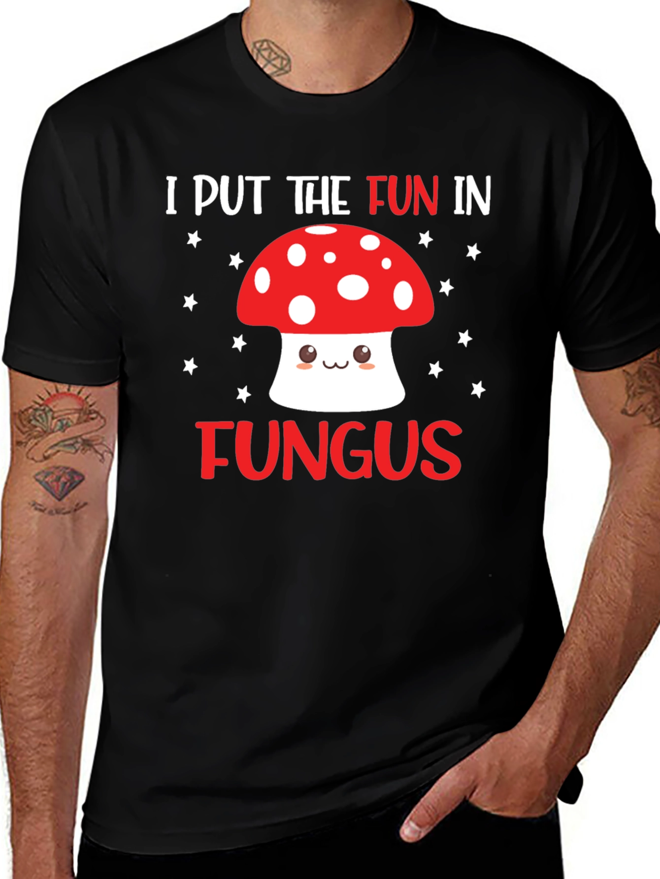 Variant 20 of Funny Mushroom T-Shirt - "I Put the Fun in Fungus"