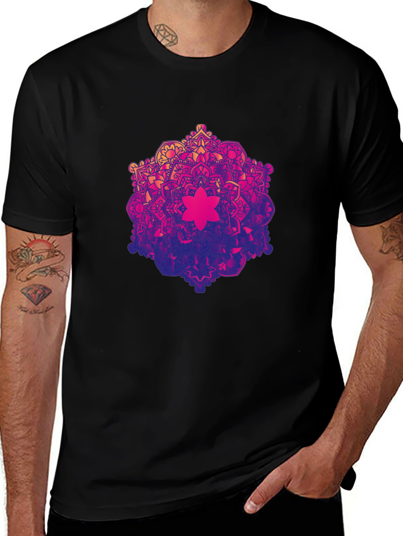 Variant 2 of Geometric Mandala Graphic Tee - Stylish & Unique Design