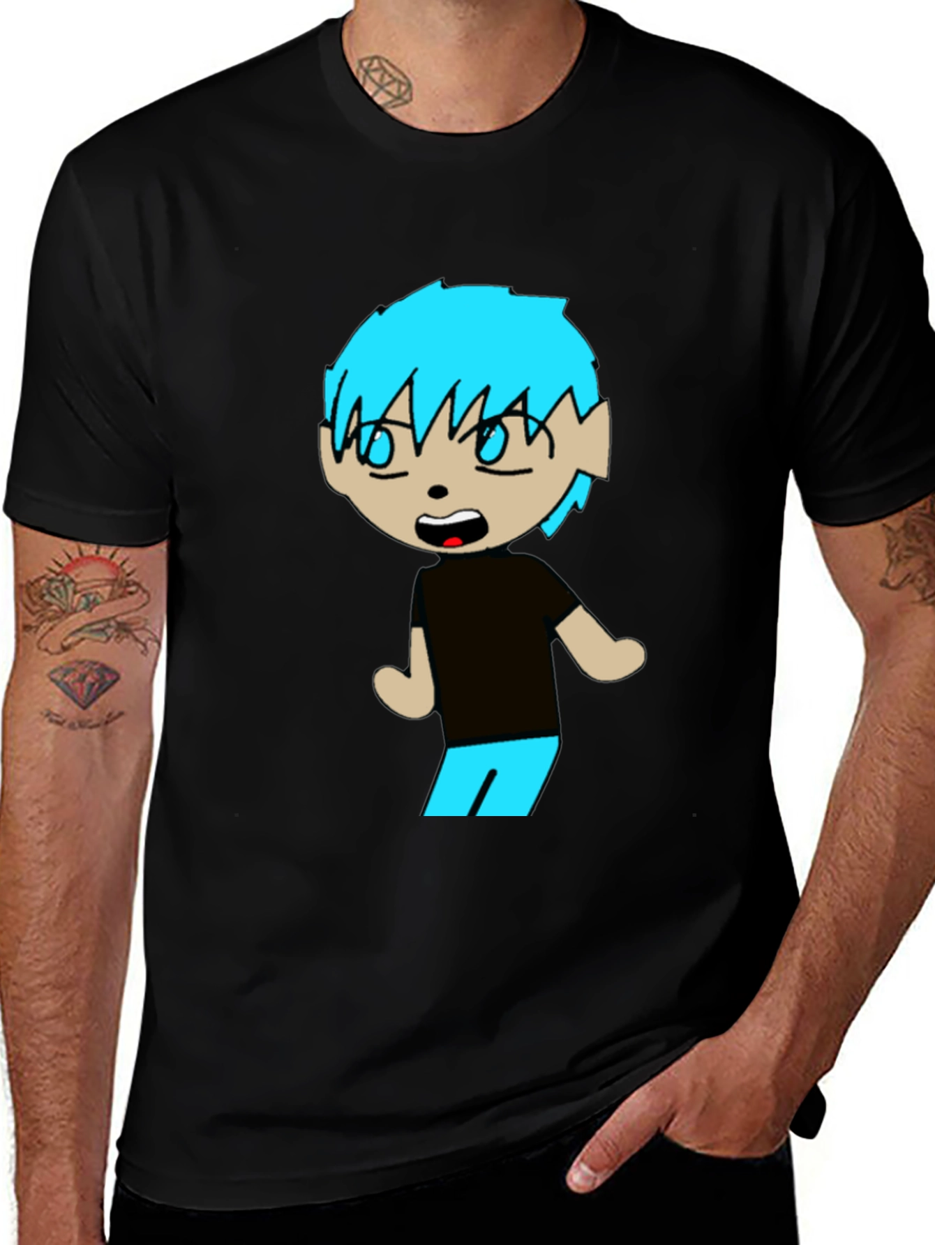 Cartoon Character Graphic Black T-Shirt