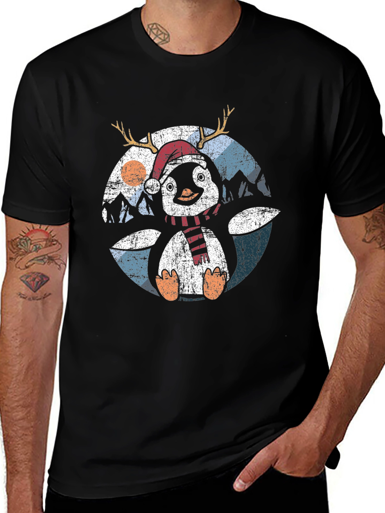 Variant 14 of Penguin Holiday Tee: Christmas Antler T-Shirt
