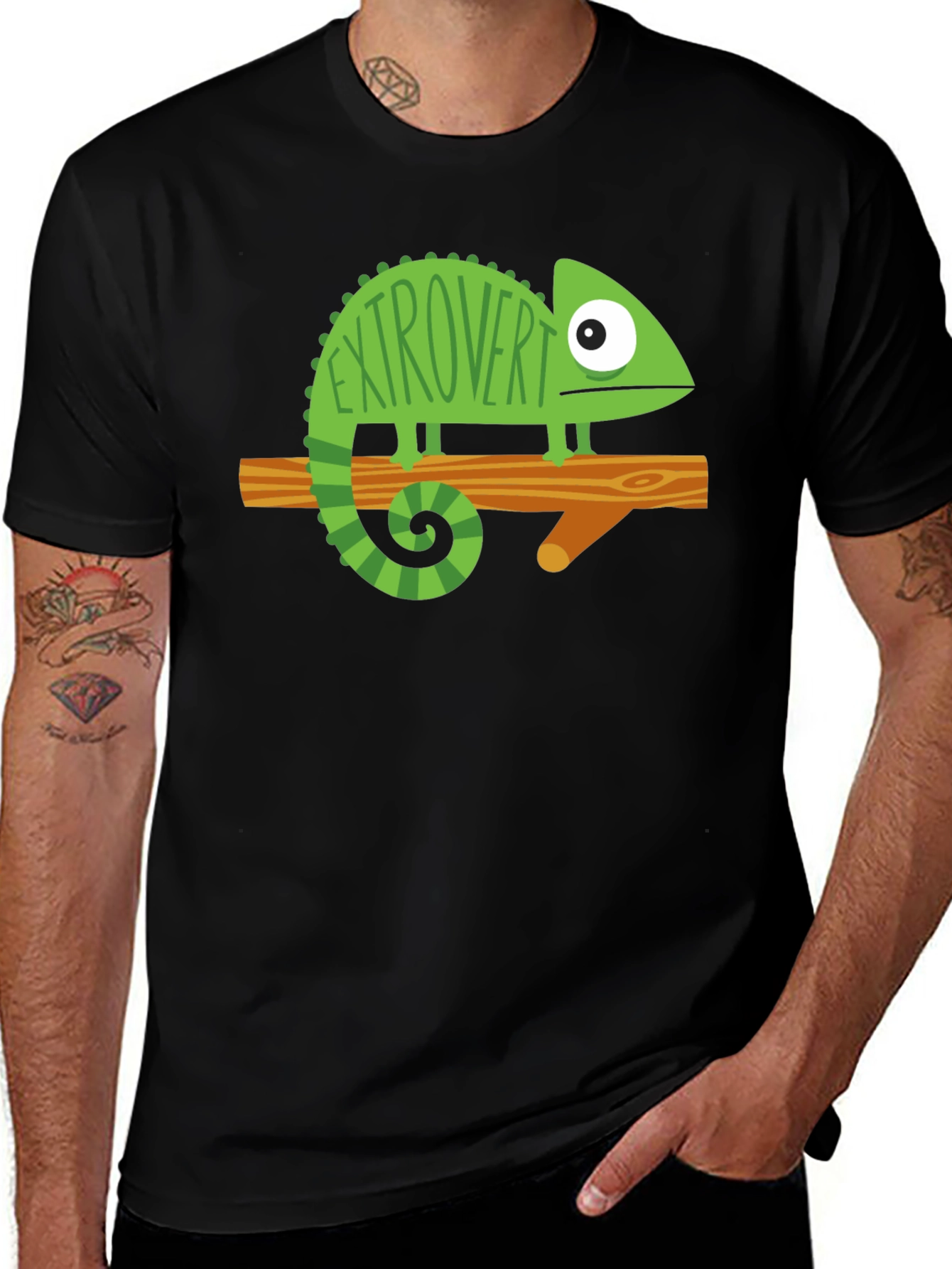 Extrovert Chameleon Graphic T-Shirt