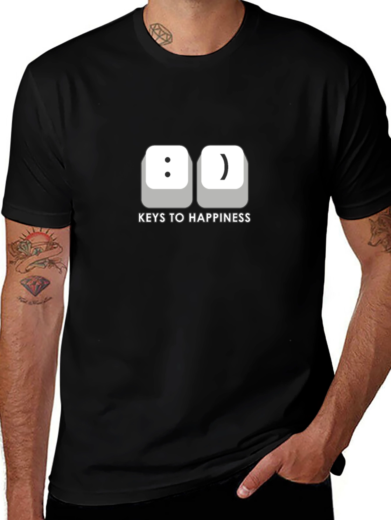 Variant 2 of Keys to Happiness T-Shirt - Black