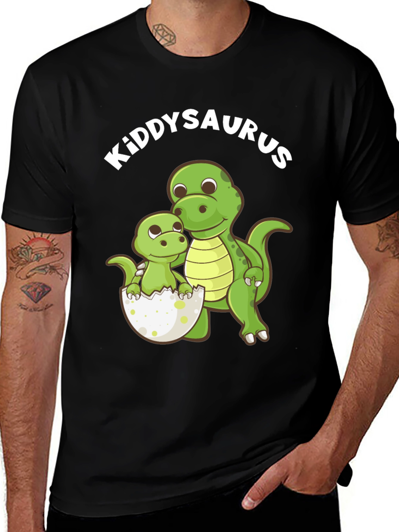 Variant 8 of Kiddysaurus Black T-Shirt - Dino Dad & Baby
