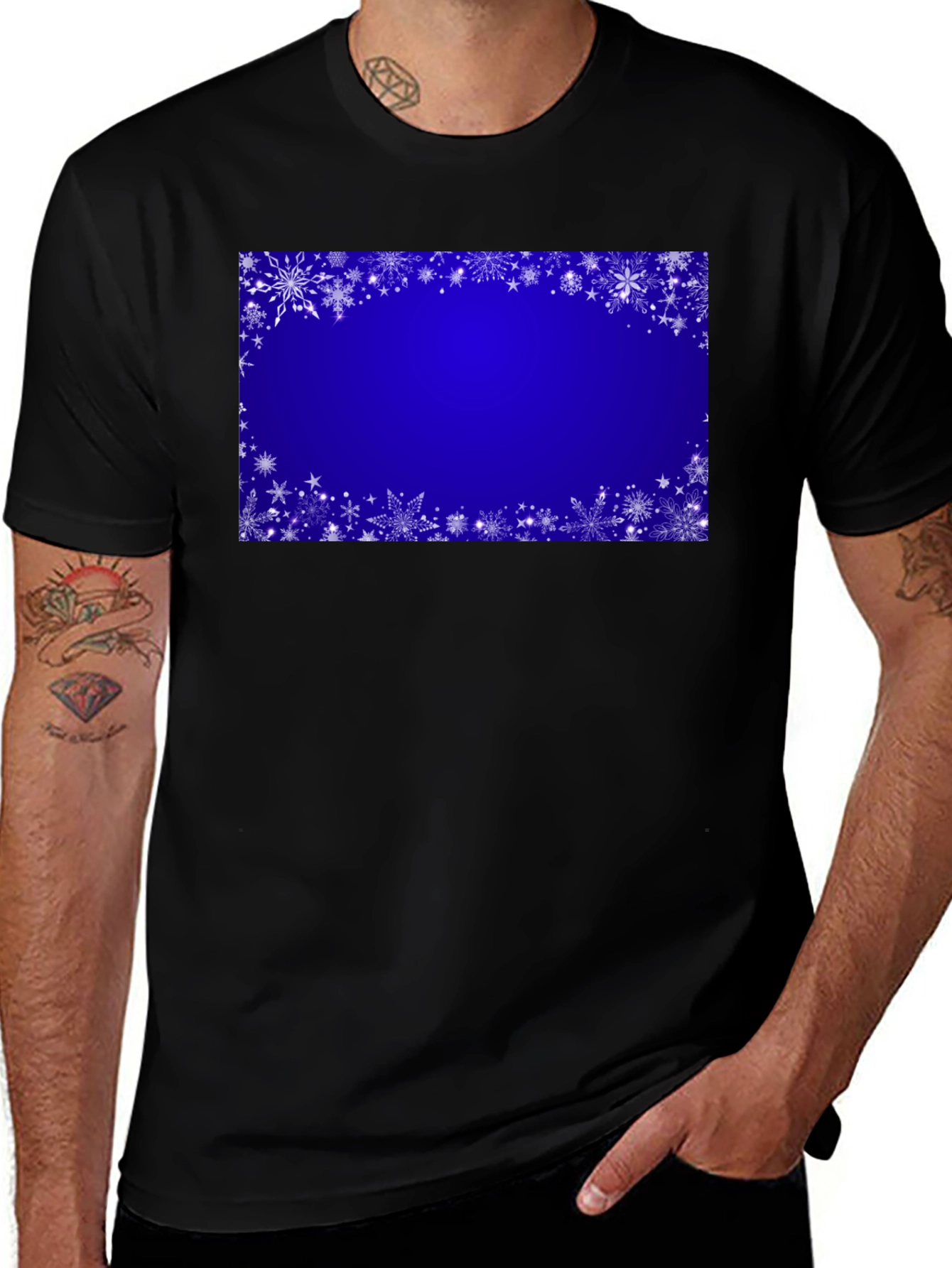 Variant 27 of Snowflake Frame T-Shirt - Winter Holiday Graphic Tee