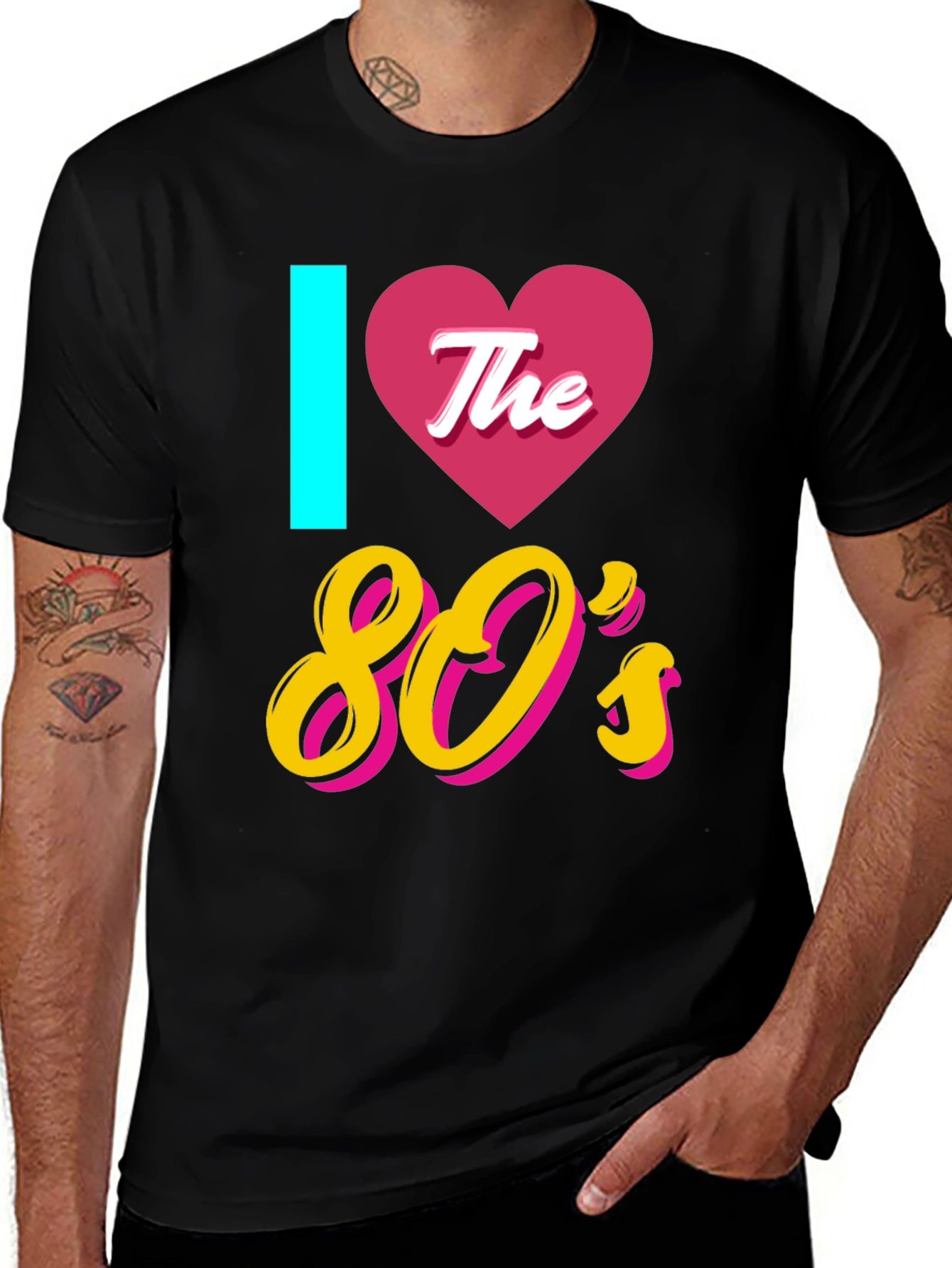 Variant 19 of I Love the 80s Graphic Tee Retro Black T-Shirt