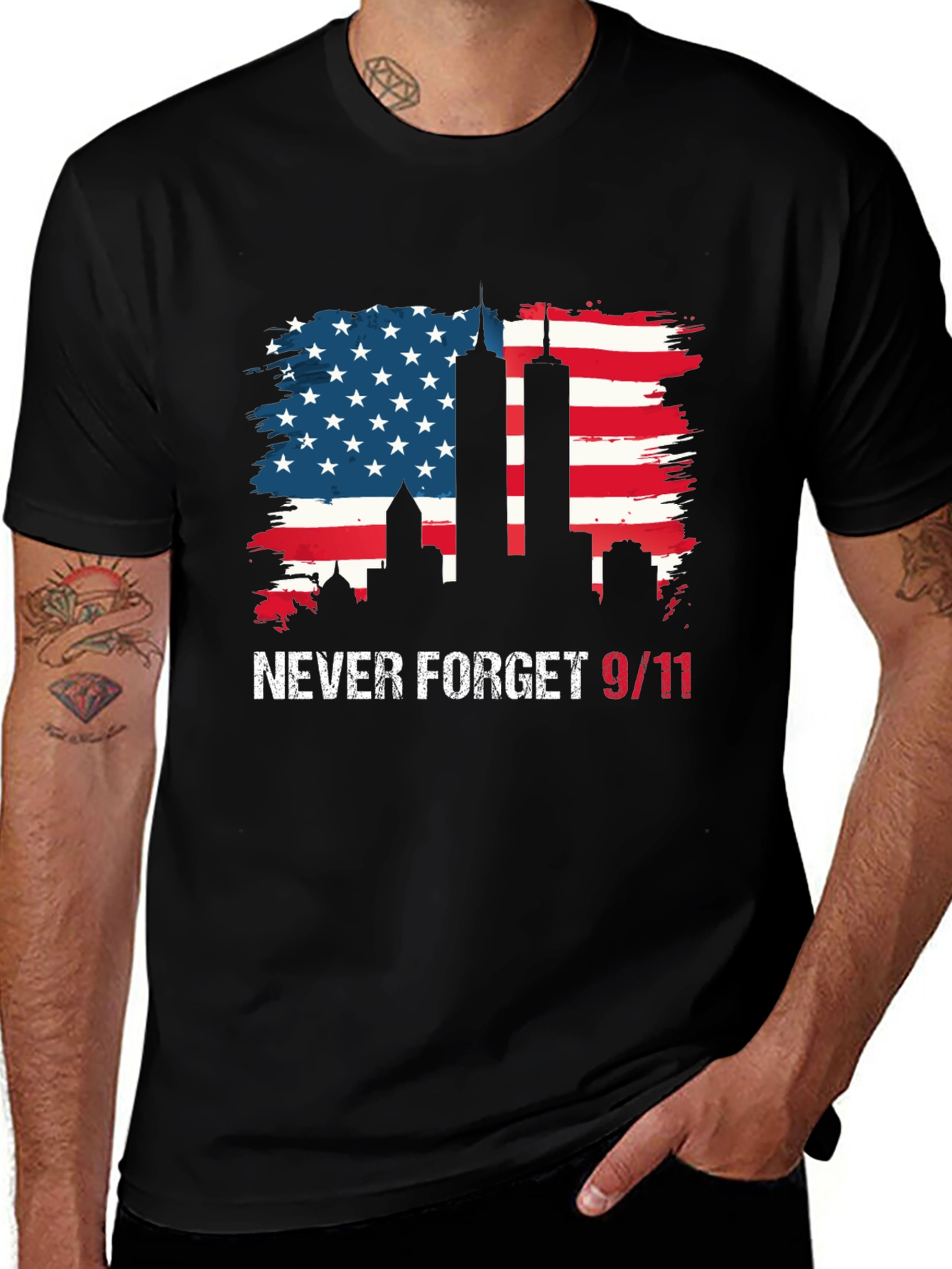 Never Forget 9/11 T-Shirt - Patriotic Memorial Tee