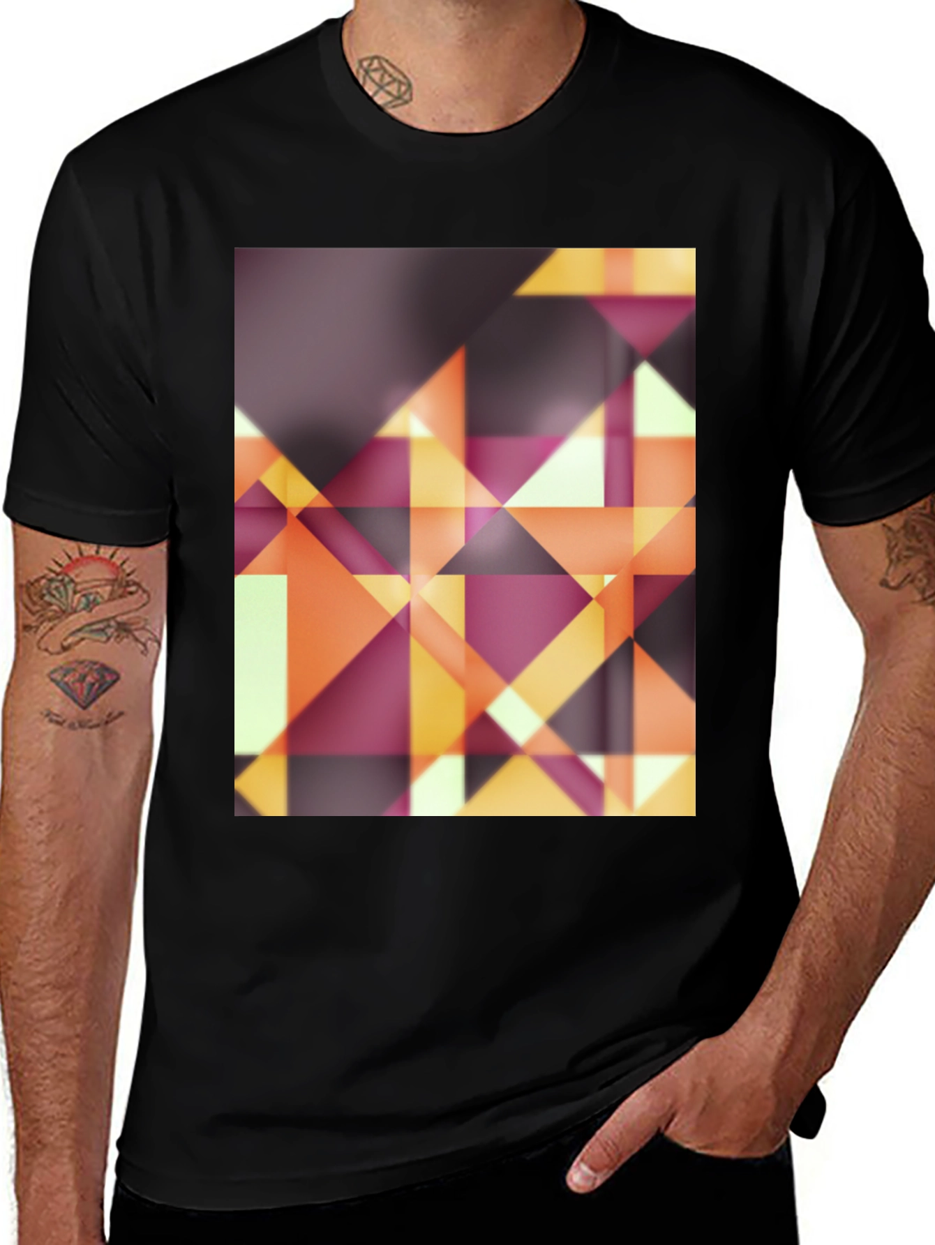 Variant 3 of Abstract Geometric Graphic Tee - Modern Design