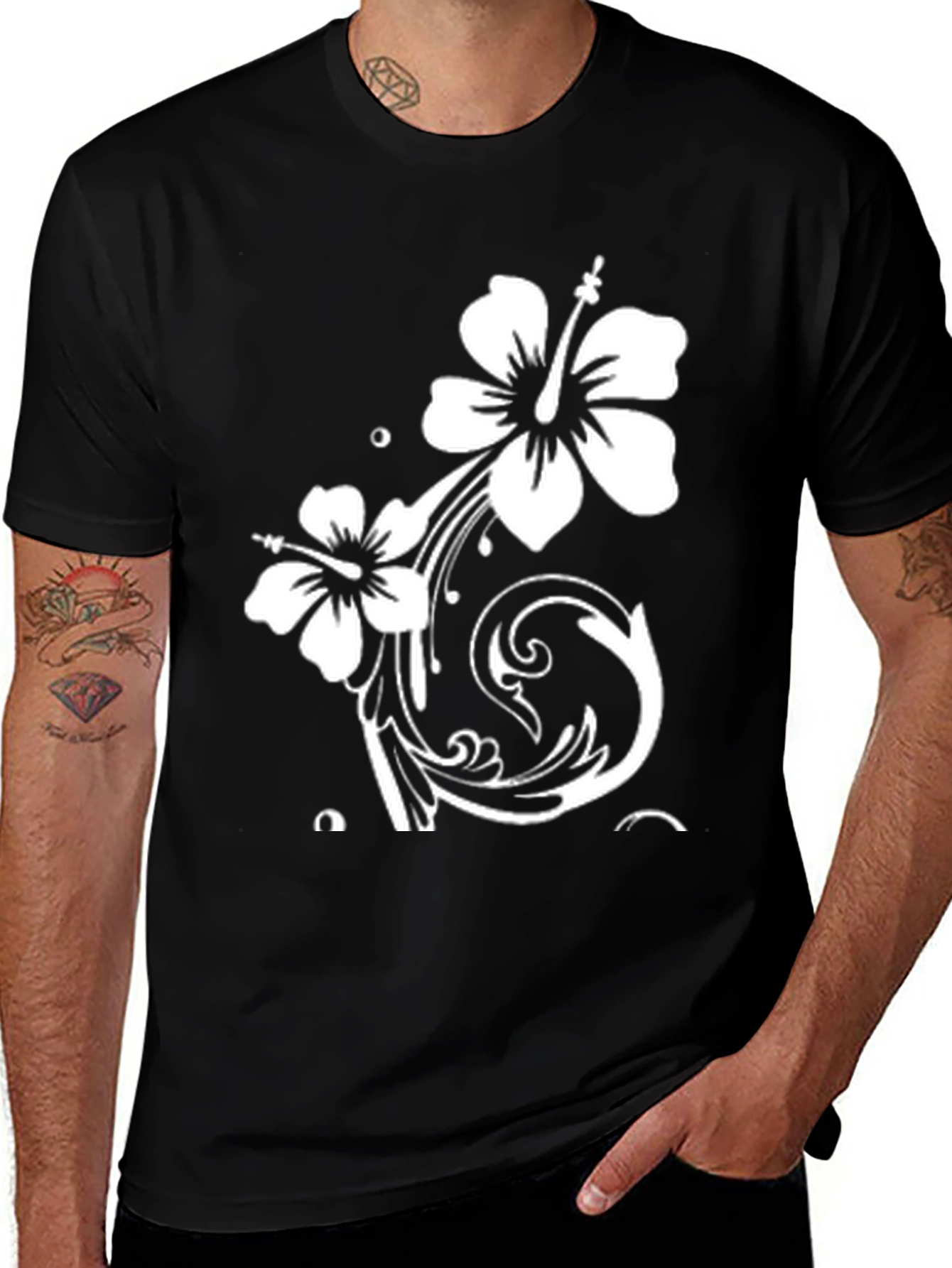 Variant 26 of Black Floral Graphic Tee