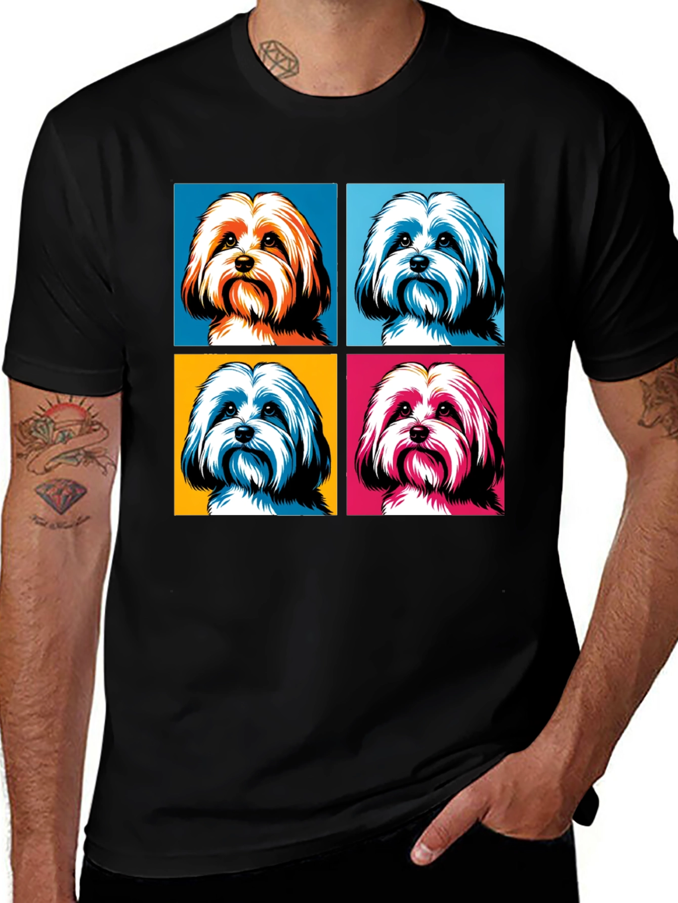Pop Art Dog T-Shirt - Colorful Canine Design