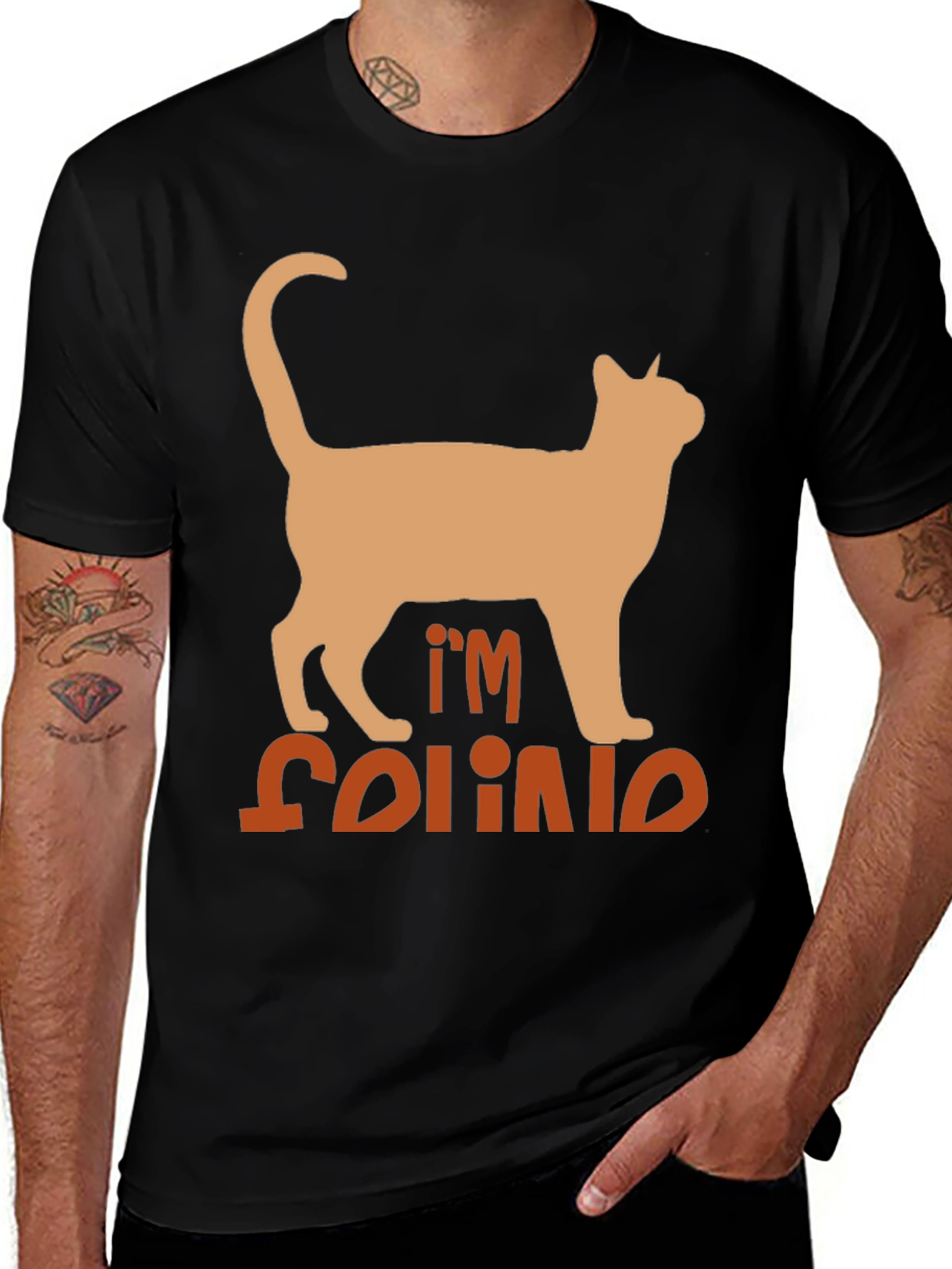 Variant 25 of I'm Feline Good Black T-Shirt