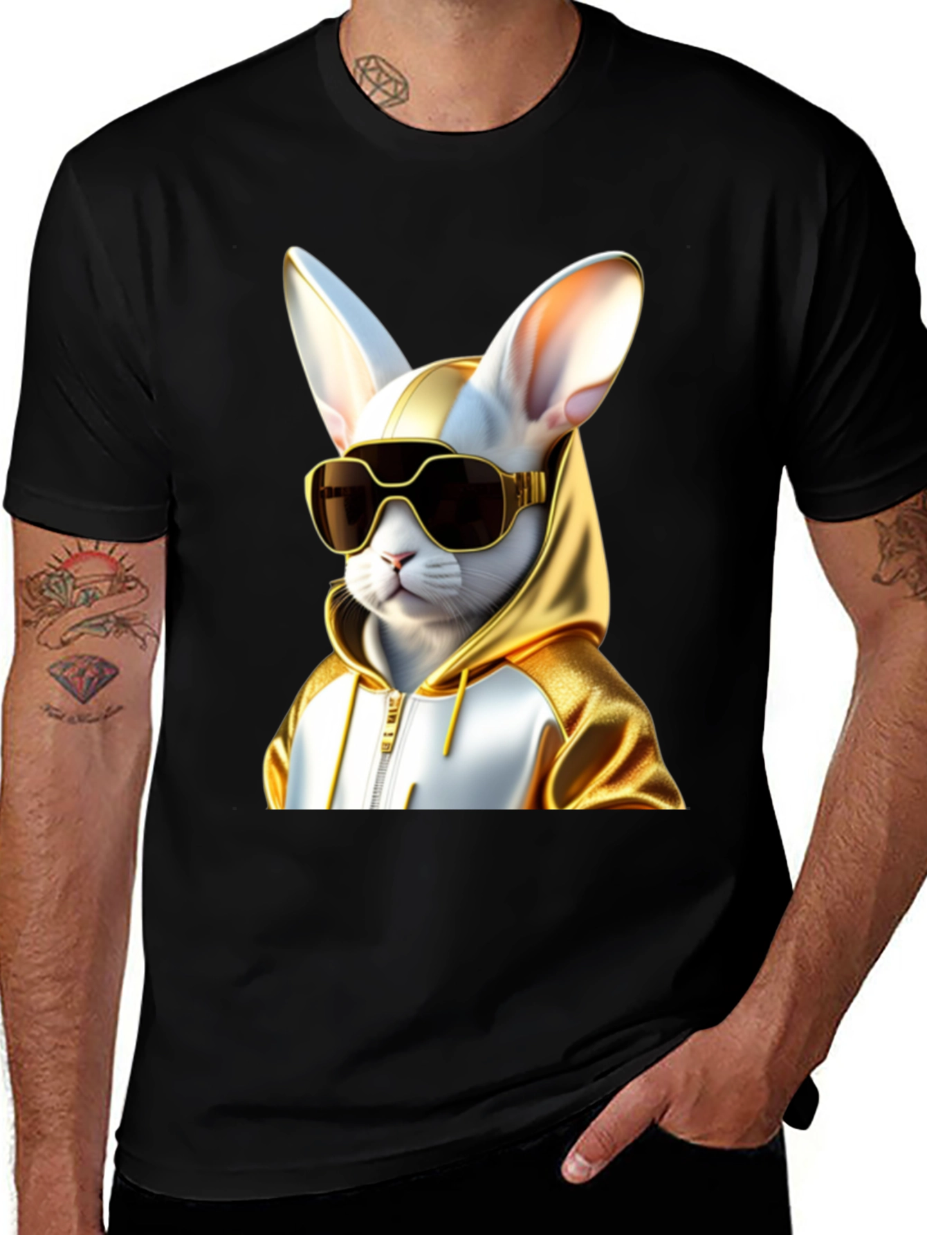 Variant 20 of Cool Rabbit in Hoodie T-Shirt