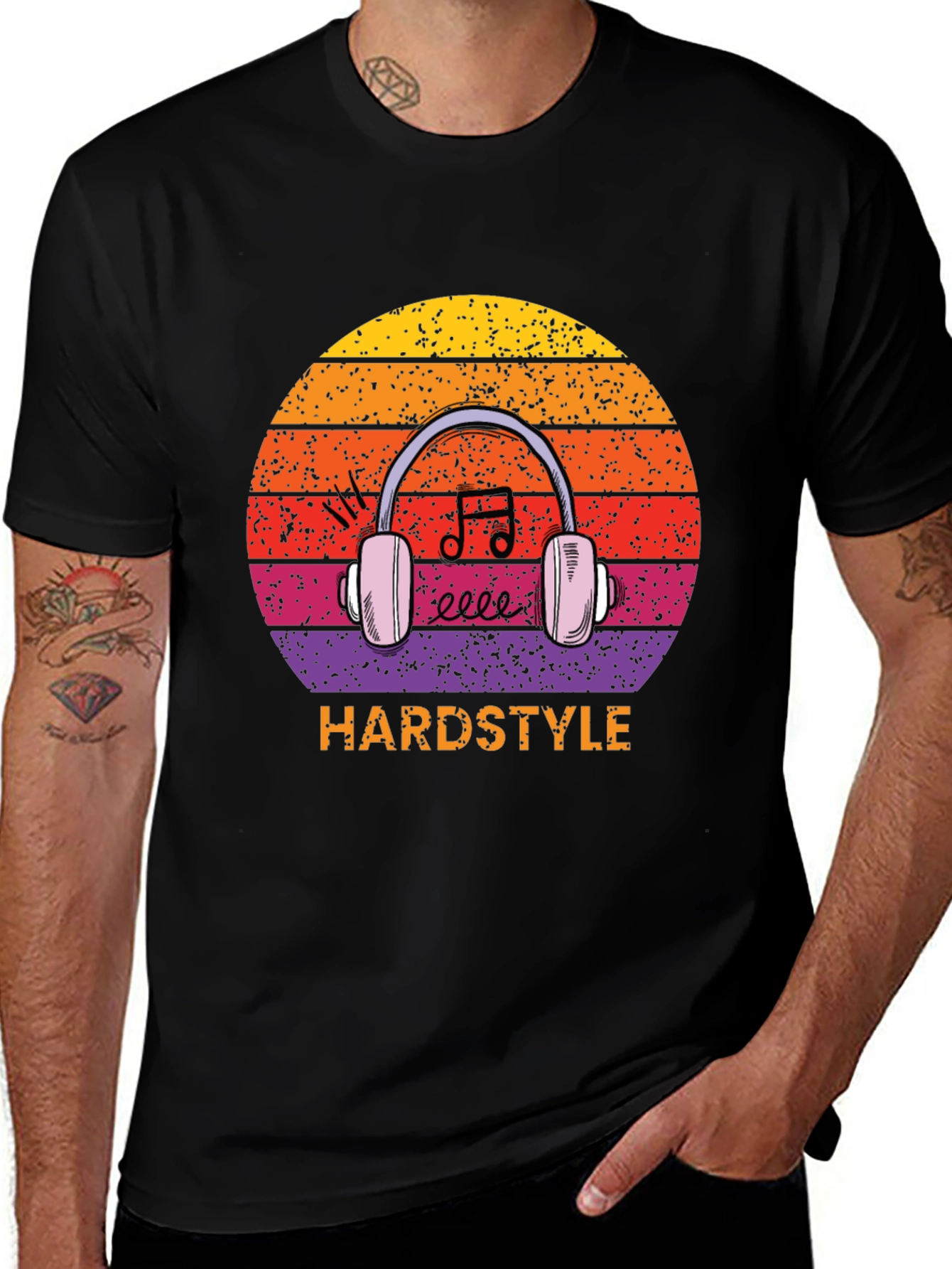 Variant 2 of Hardstyle Music Headphones Graphic T-Shirt