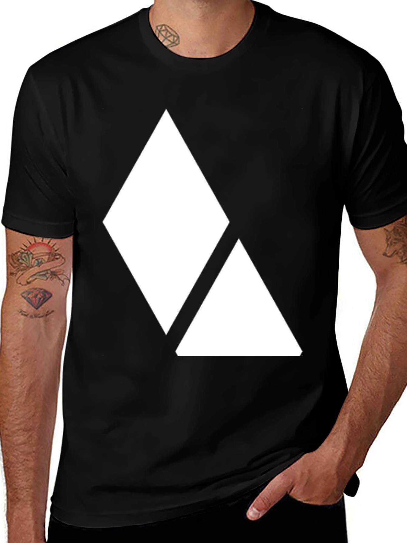 Variant 17 of Geometric Graphic Tee - Black Casual Shirt