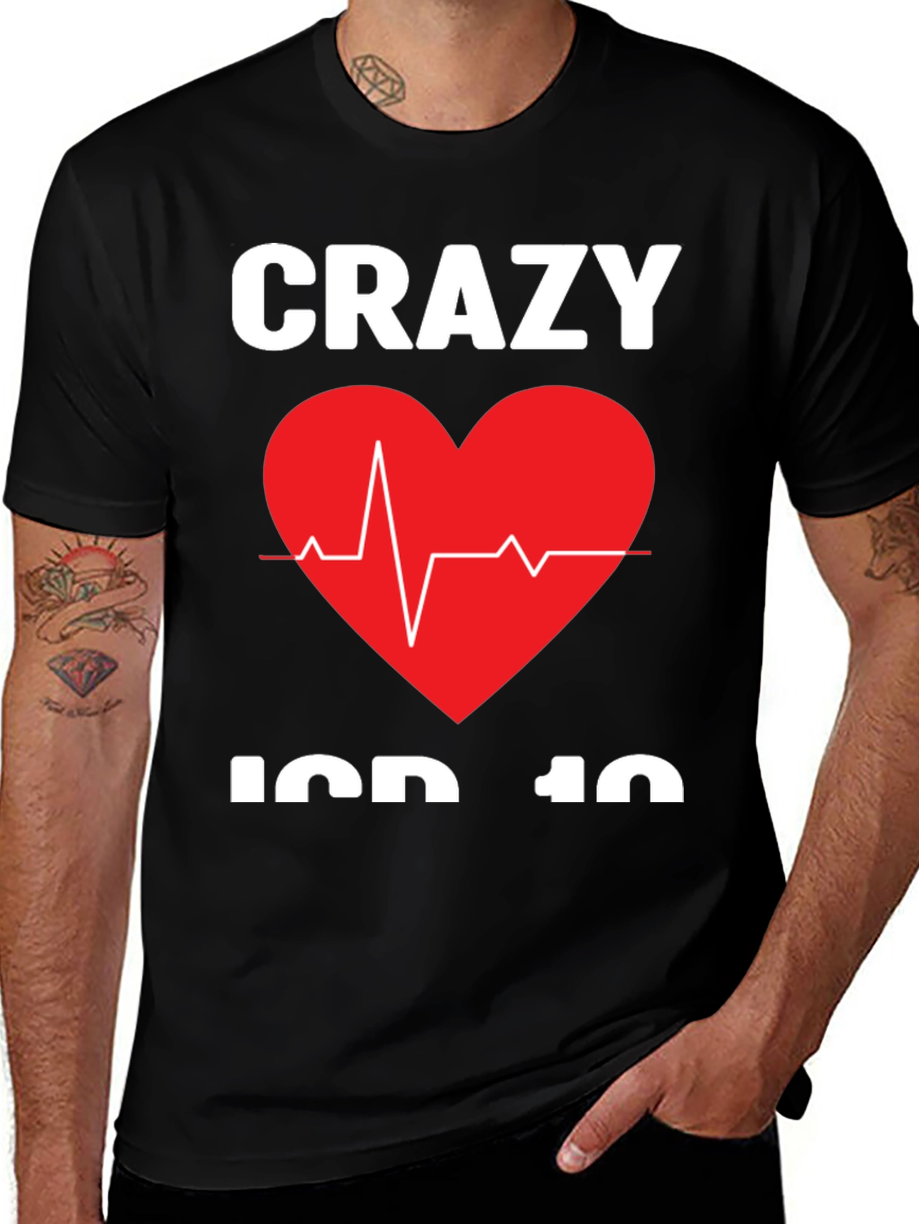 Variant 18 of Crazy ICD-10 Heartbeat T-Shirt