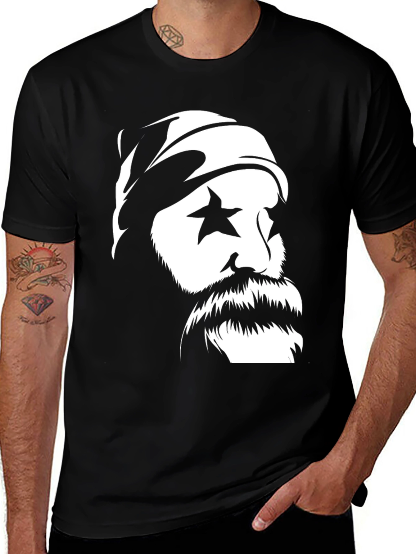 Variant 11 of Cool Graphic Tee: Star Eyed Bearded Man