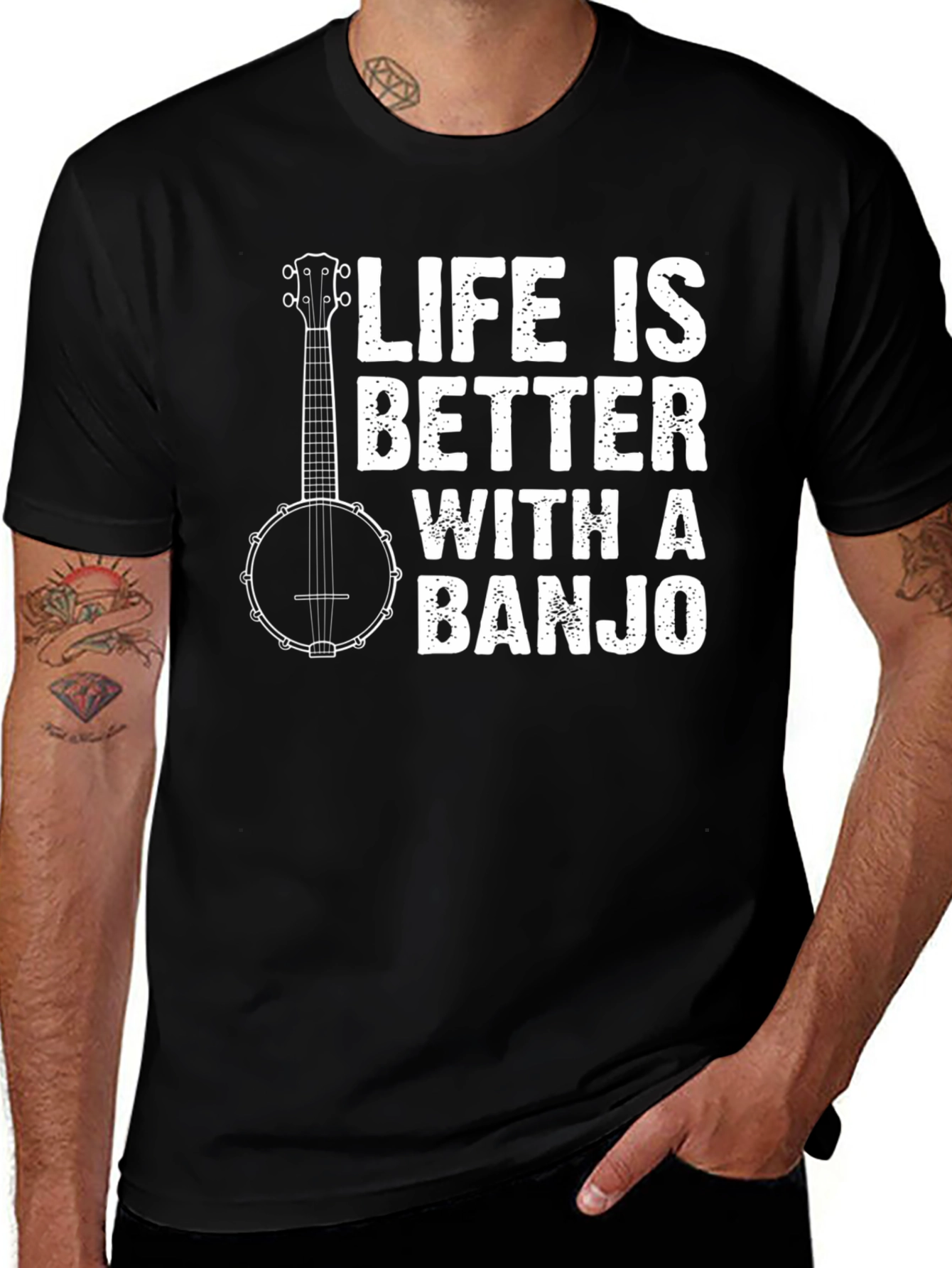Variant 7 of Life is Better with a Banjo T-Shirt