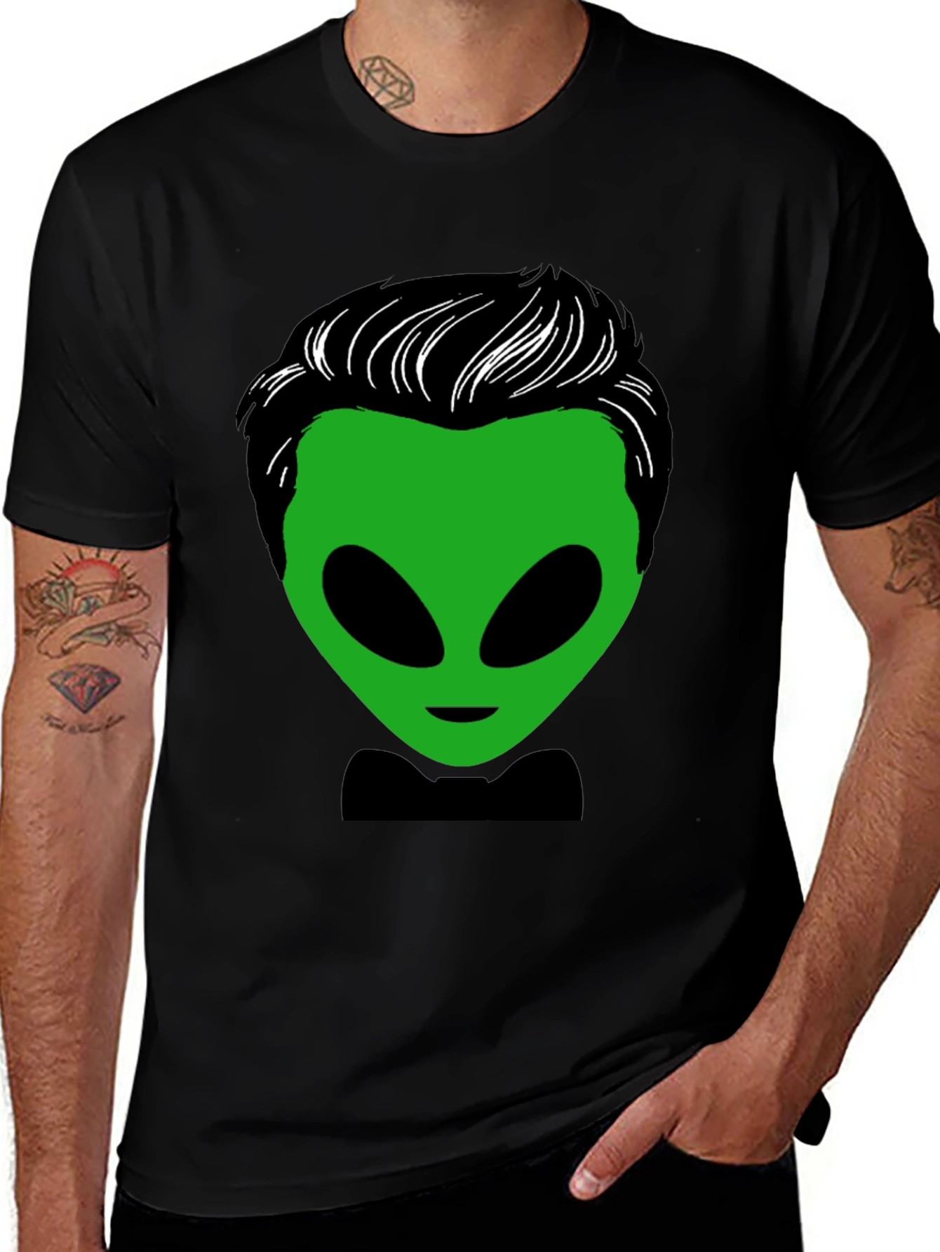 Variant 19 of Alien with Hair T-Shirt - Unique Graphic Tee